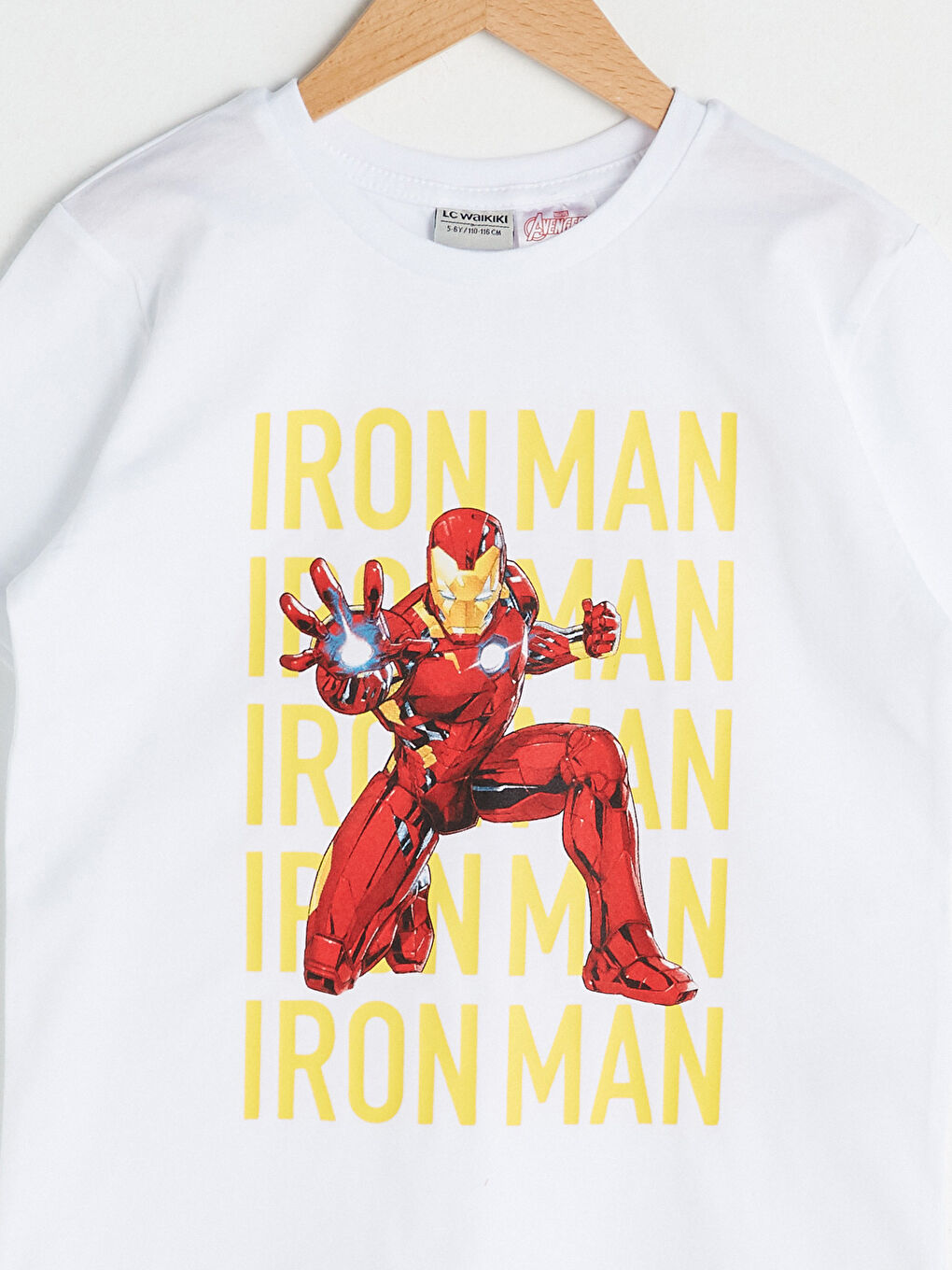 Crew Neck Iron Man Printed Short Sleeve Cotton Boy T-Shirt-3