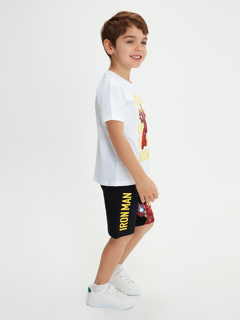 Iron Man Printed Boy Shorts With Elastic Waist-4