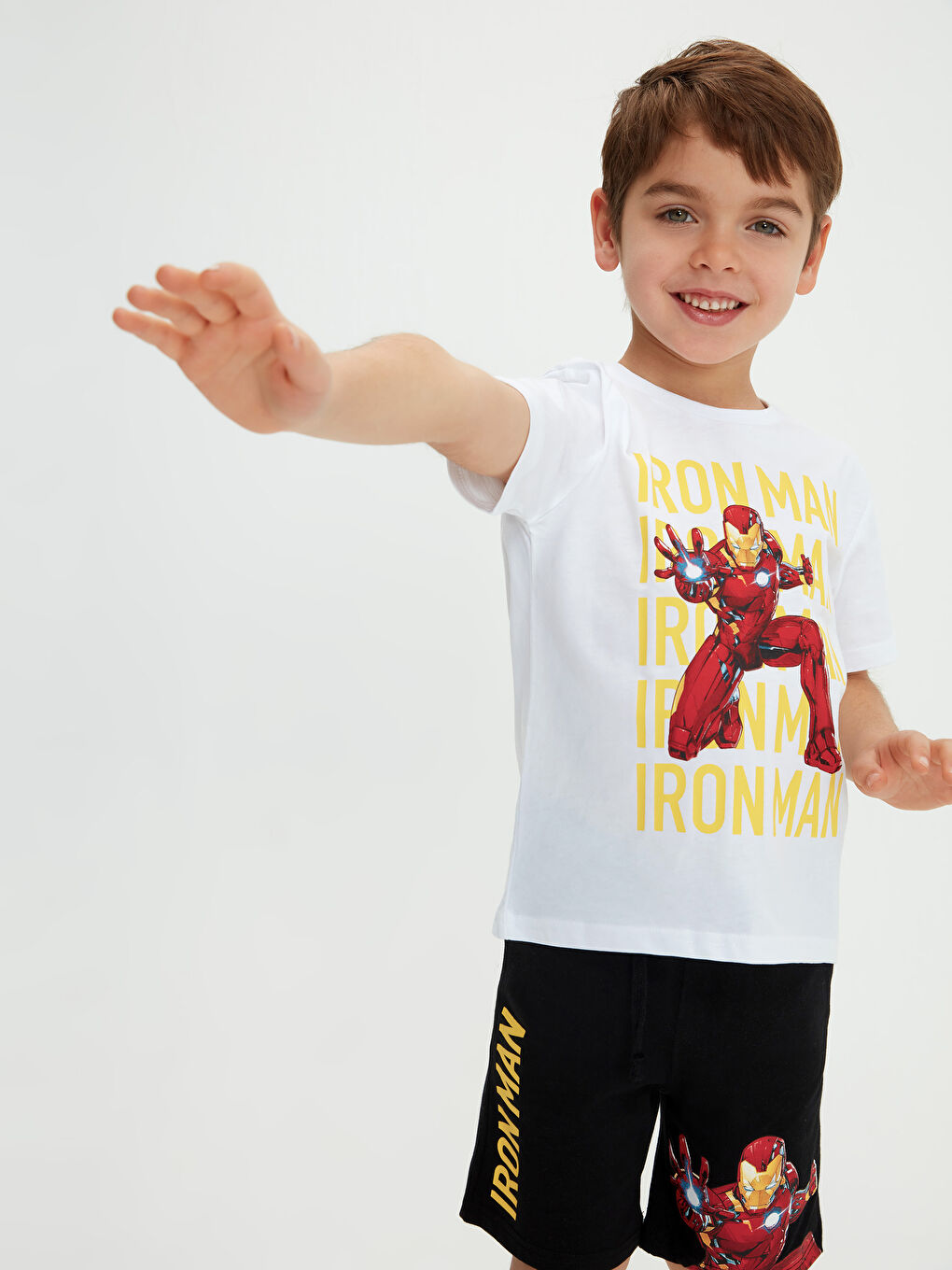 Iron Man Printed Boy Shorts With Elastic Waist