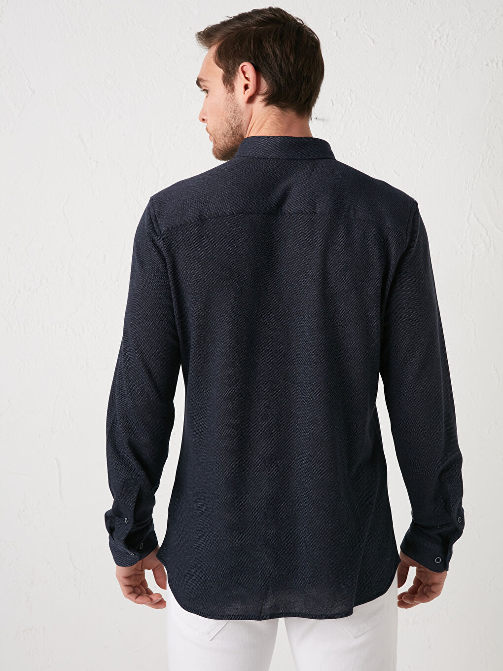 قميص رجالي قطن بأكمام طويلة وقصة ضيقة-4