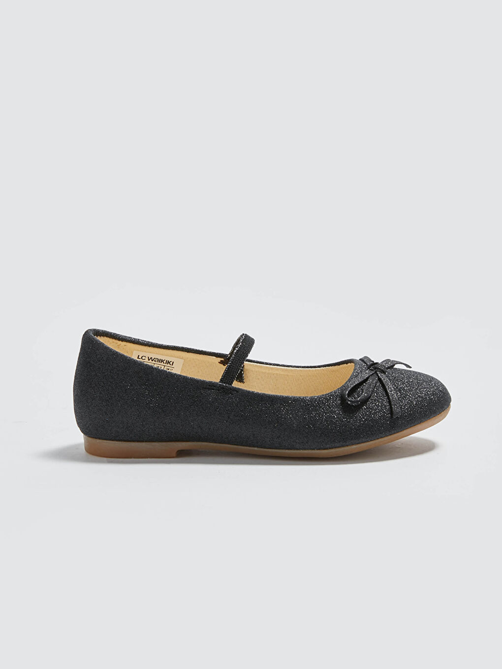 Siyah Kız Çocuk Fiyonk Detaylı Babet Ayakkabı-1