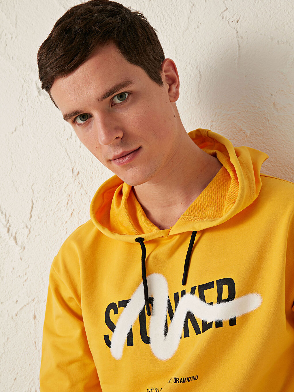 هودي مطبوع كم طويل للرجال-2