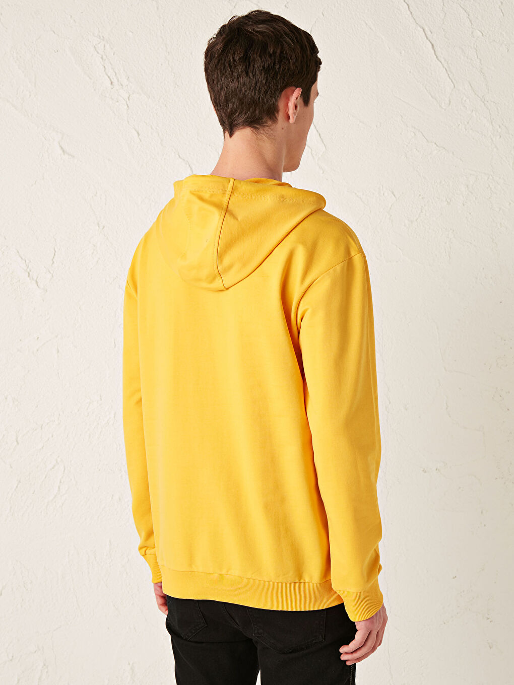 هودي مطبوع كم طويل للرجال-4