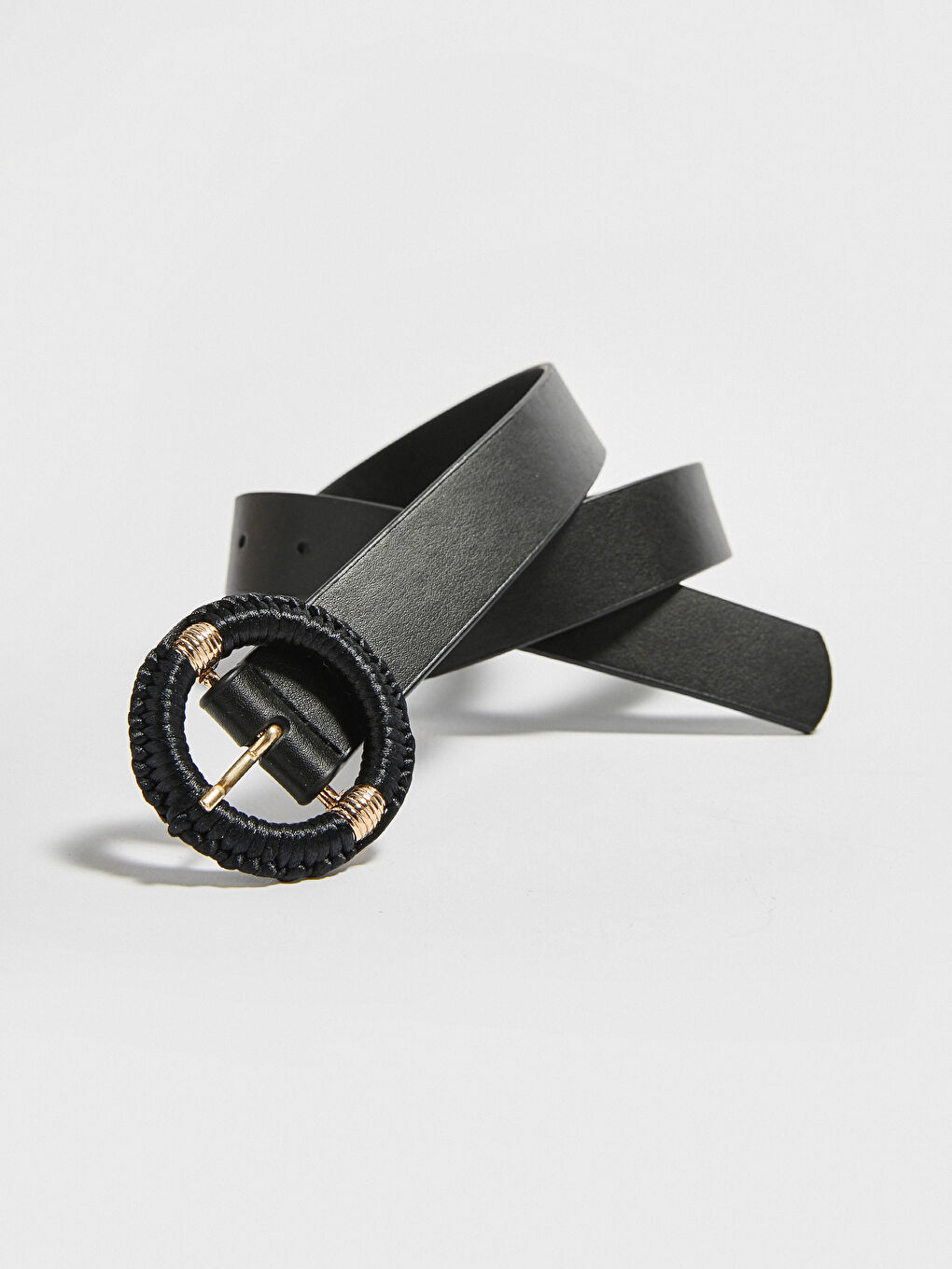 Siyah Kadın Deri Görünümlü Kemer