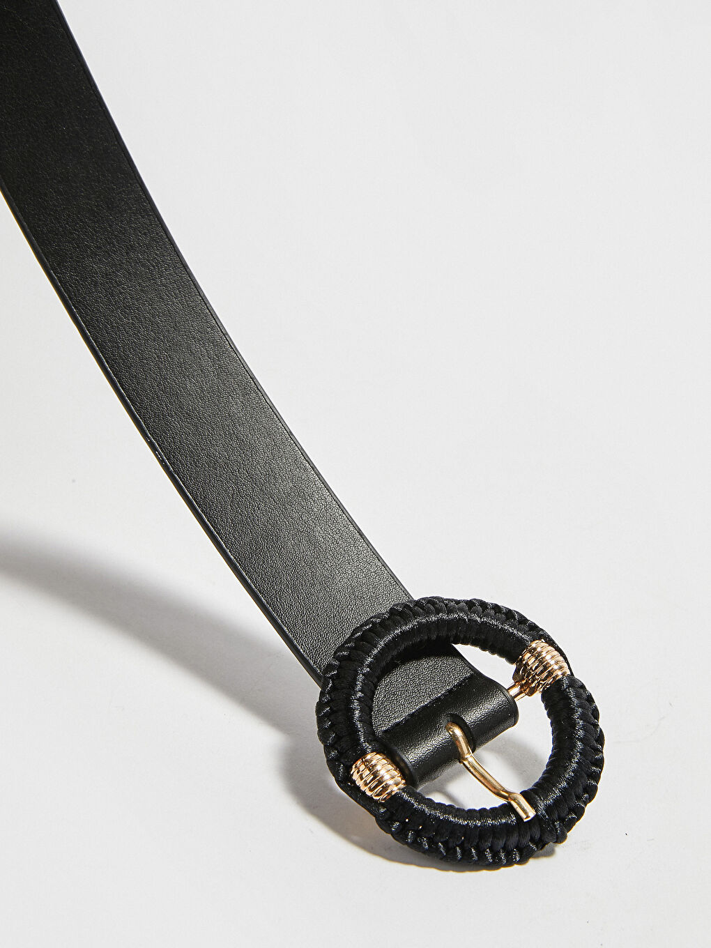 Siyah Kadın Deri Görünümlü Kemer-1