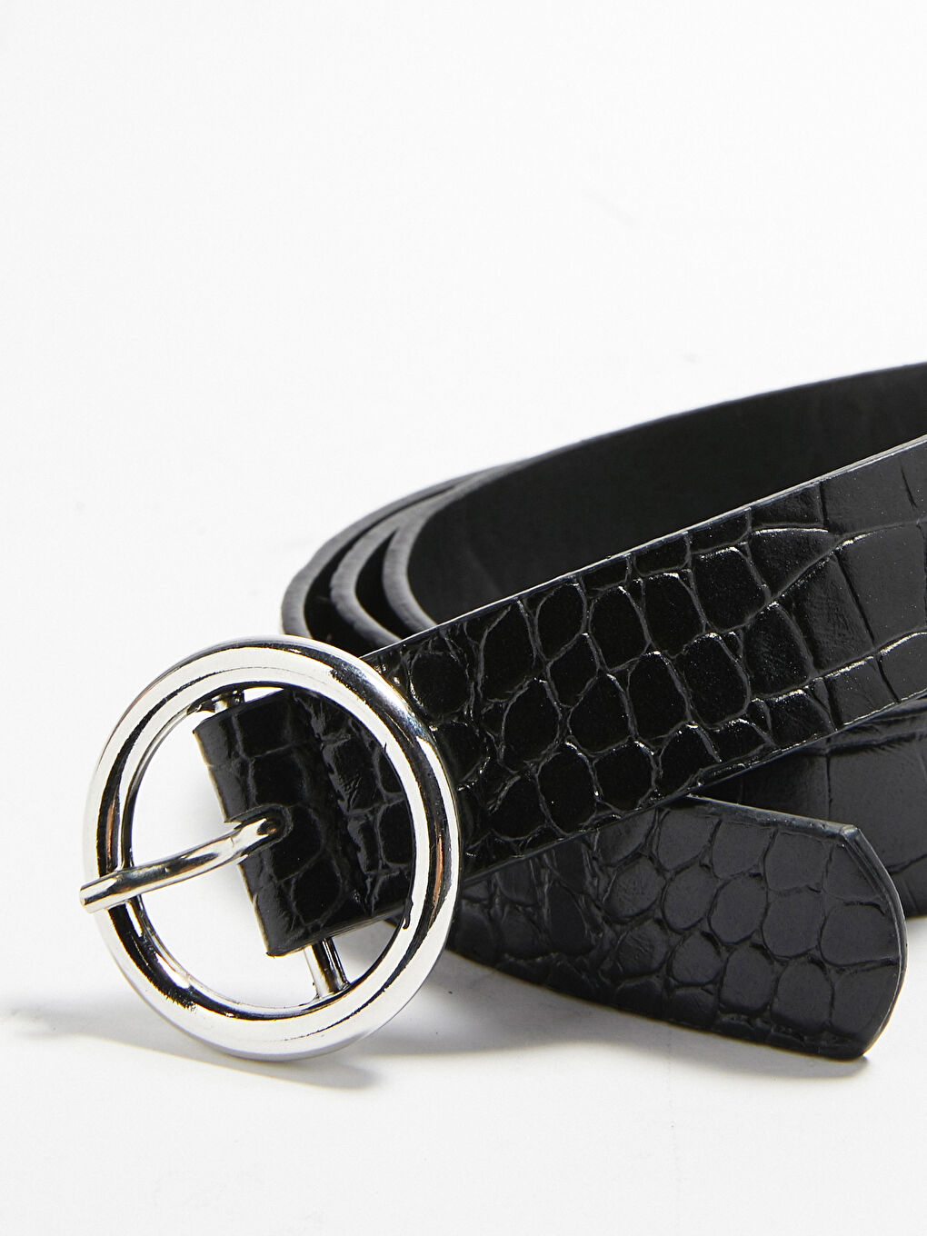 Siyah Kadın Deri Görünümlü Kemer-2