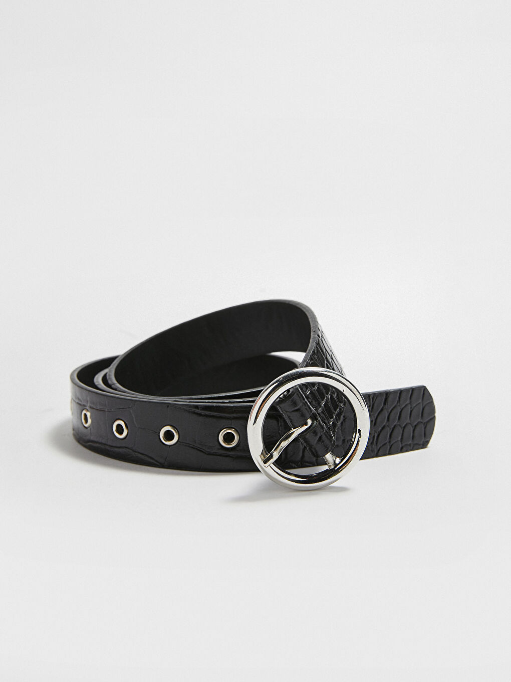 Siyah Kadın Deri Görünümlü Kemer