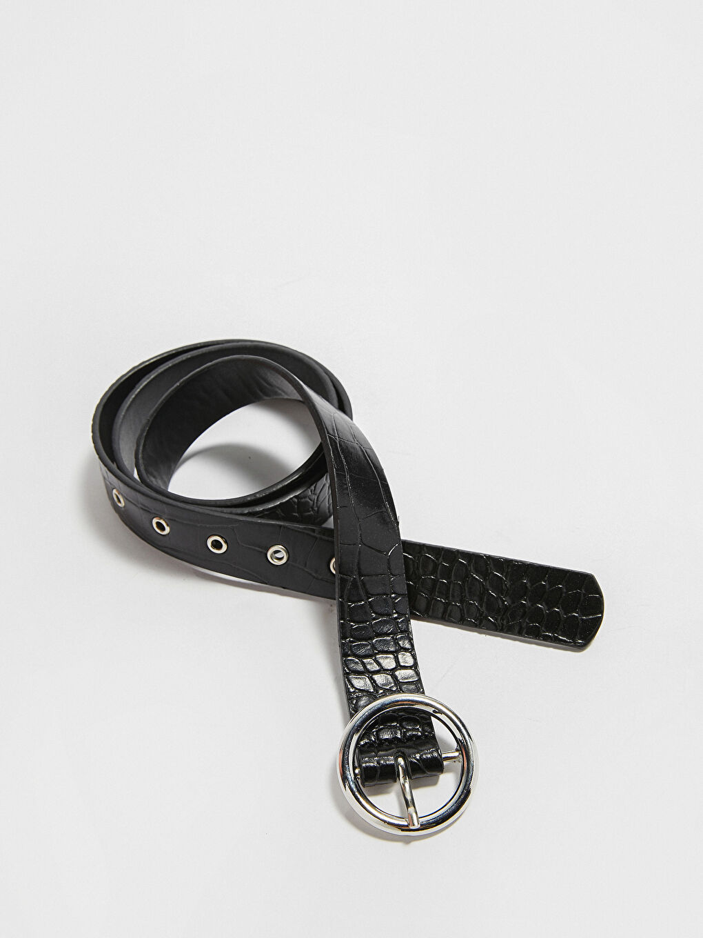 Siyah Kadın Deri Görünümlü Kemer-1