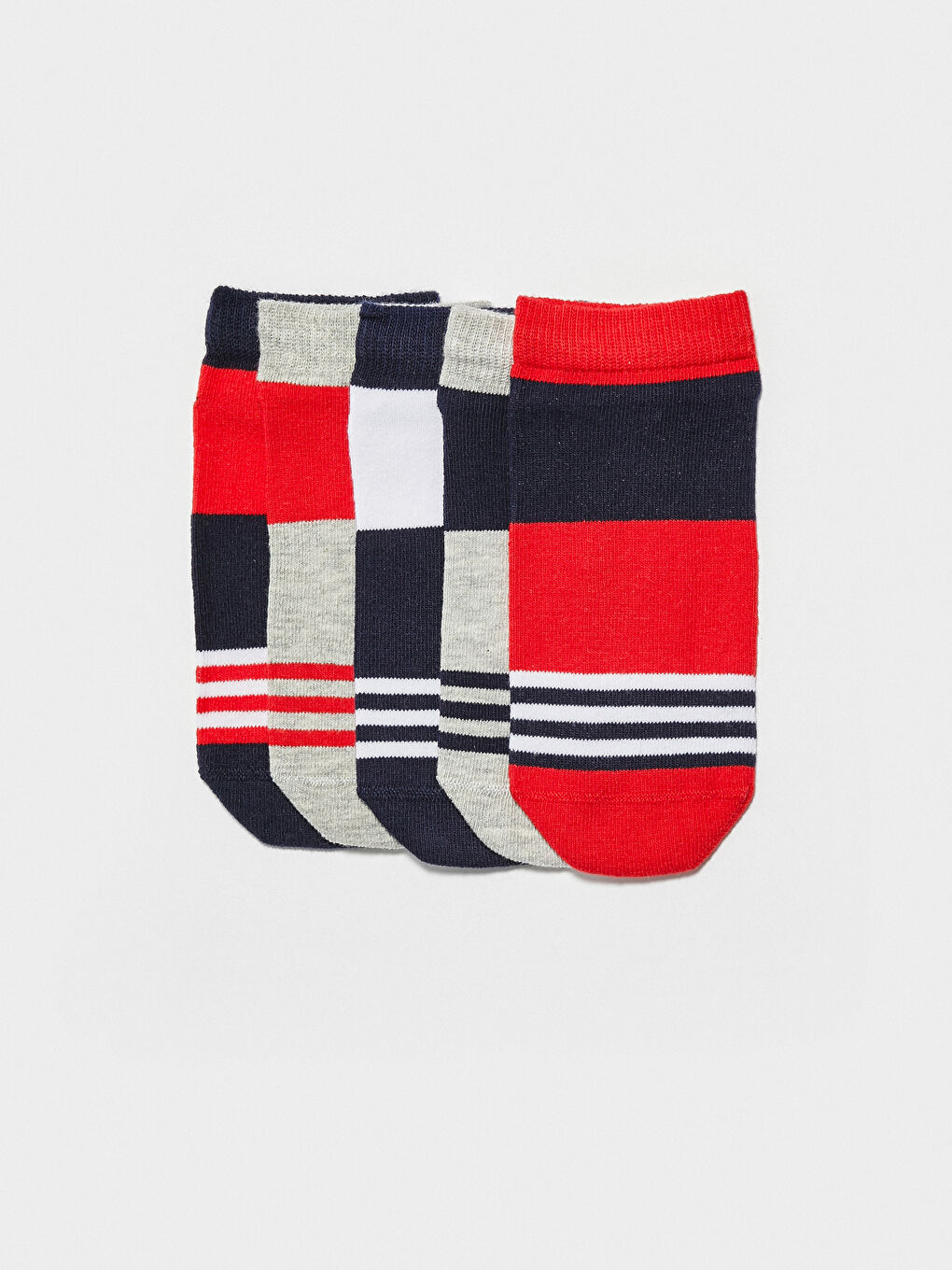 Karışık Çizgili Erkek Çocuk Patik Çorap 5'li-1