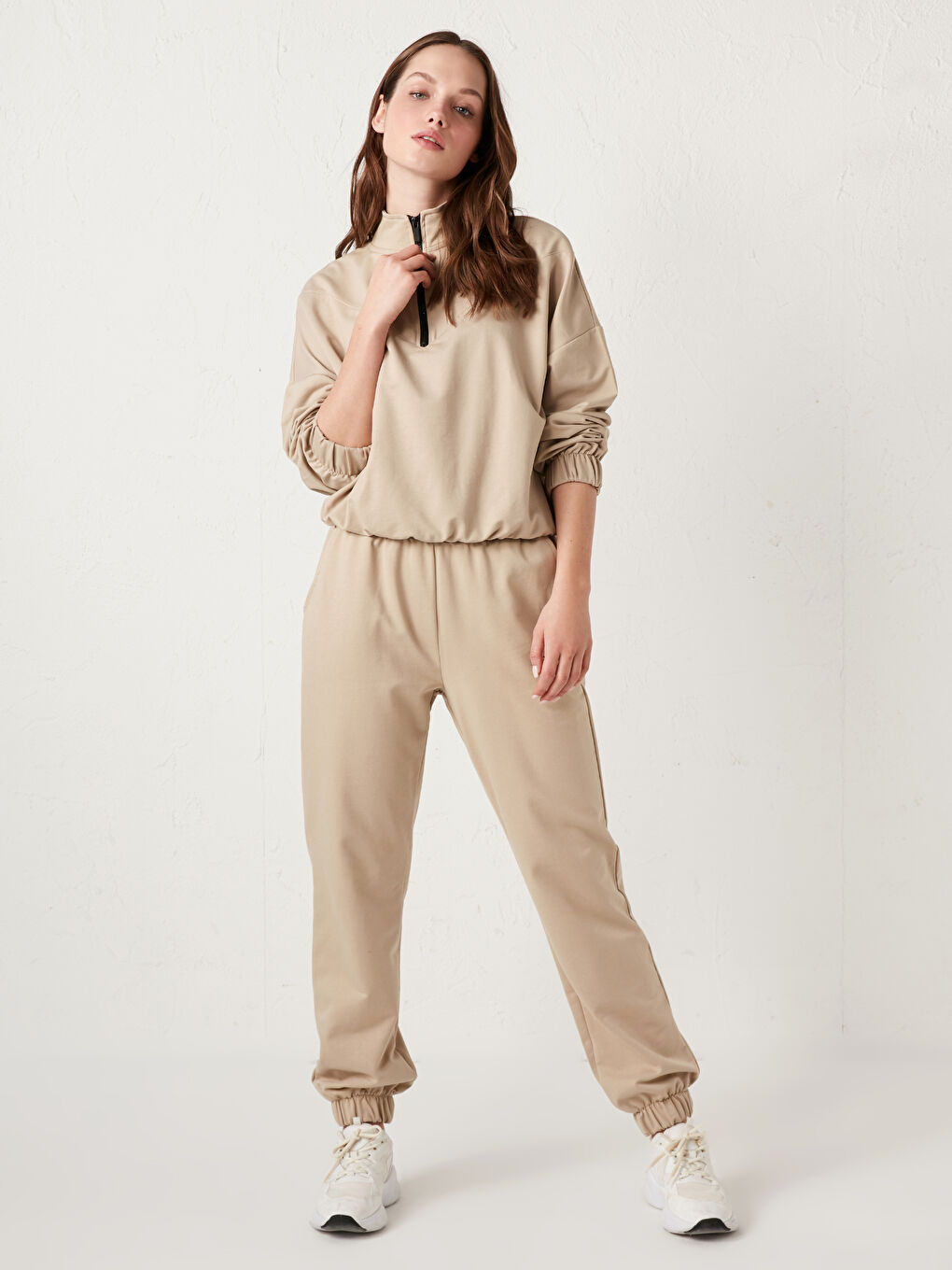 Stand-up Collar Zipper Sweatshirt-7