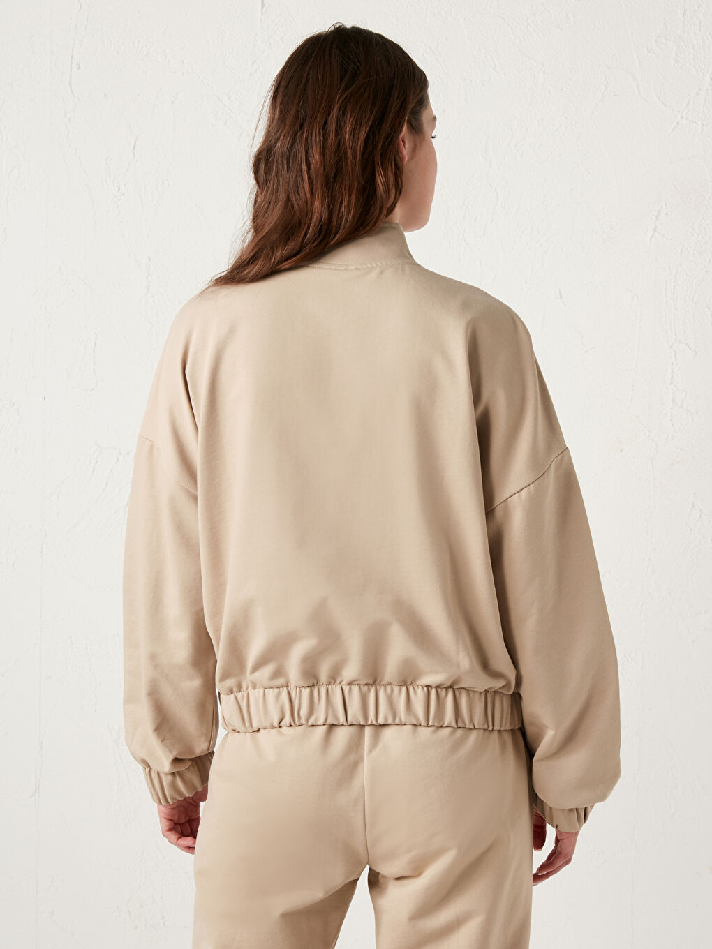 Stand-up Collar Zipper Sweatshirt-9