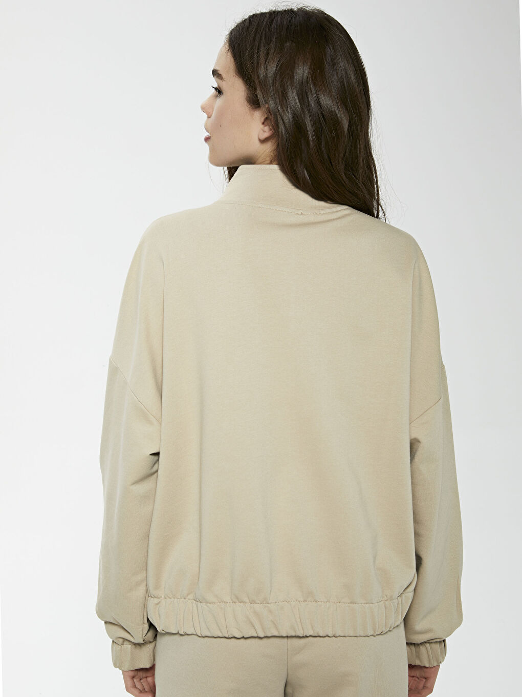 Stand-up Collar Zipper Sweatshirt-4
