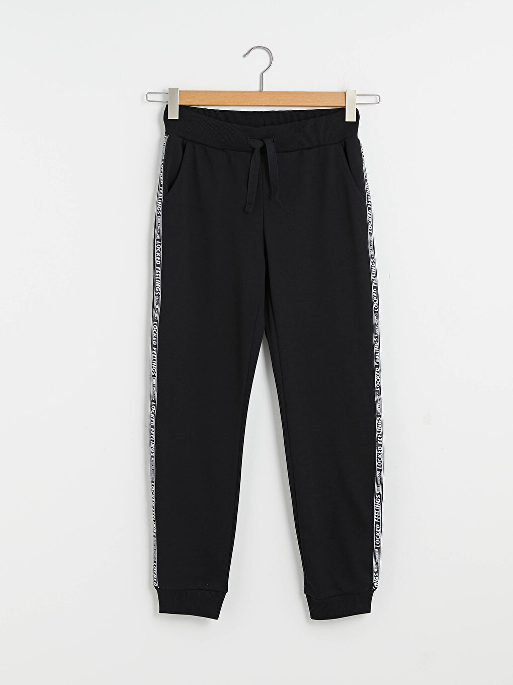 Women's Tracksuit Bottom With Elastic Waist Stripe Printed Slogan -S16179Z8-CVL