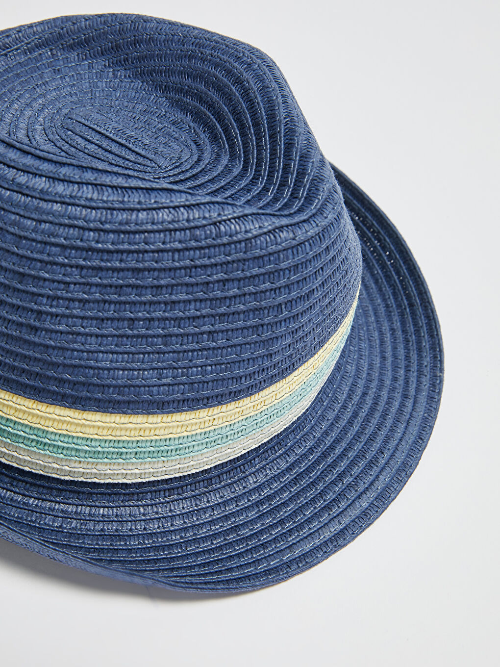 ზოლიანი დეტალით ჩალის ქუდი ბიჭებისთვის-2