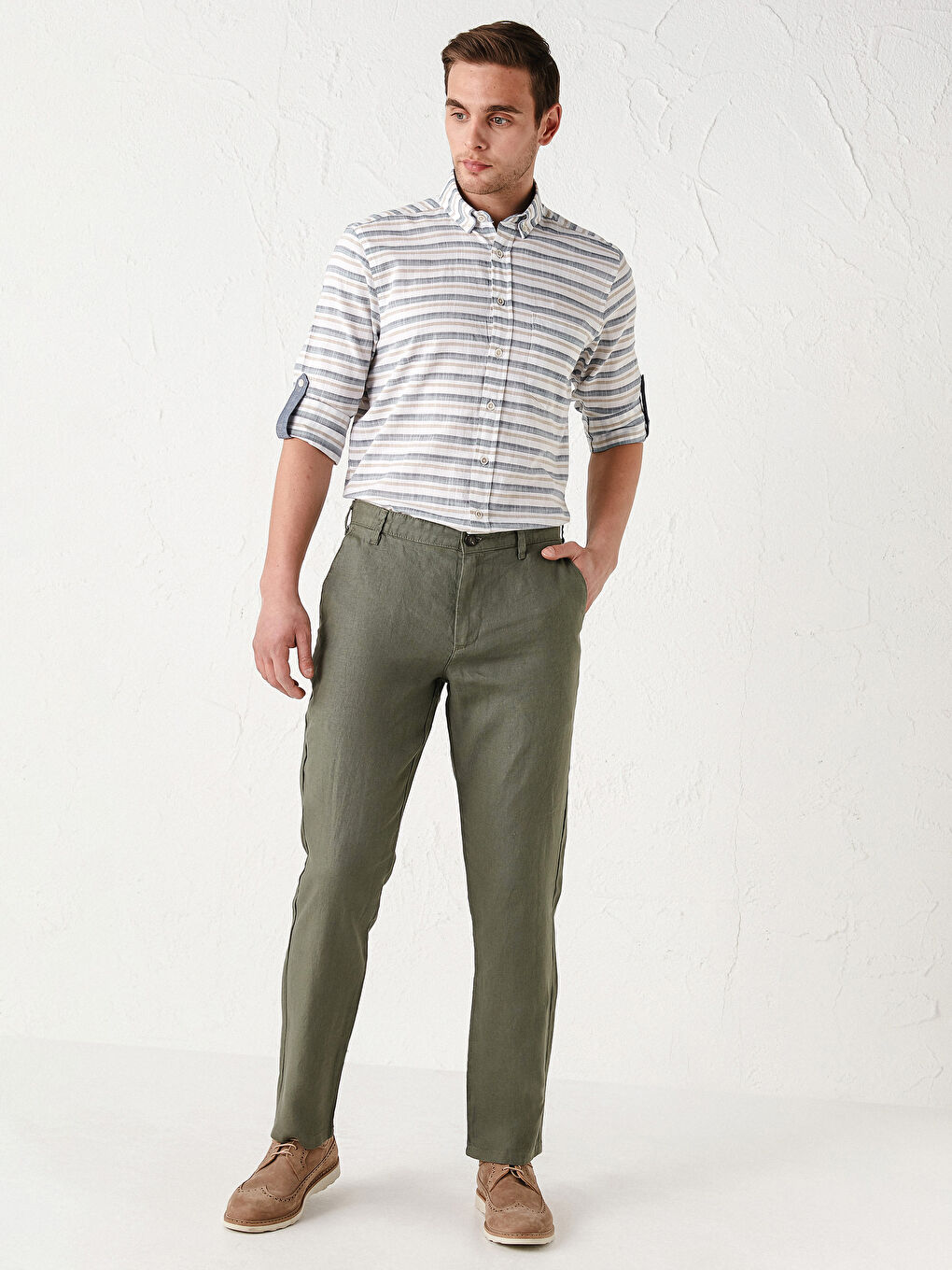 Haki Slim Fit Erkek Pantolon