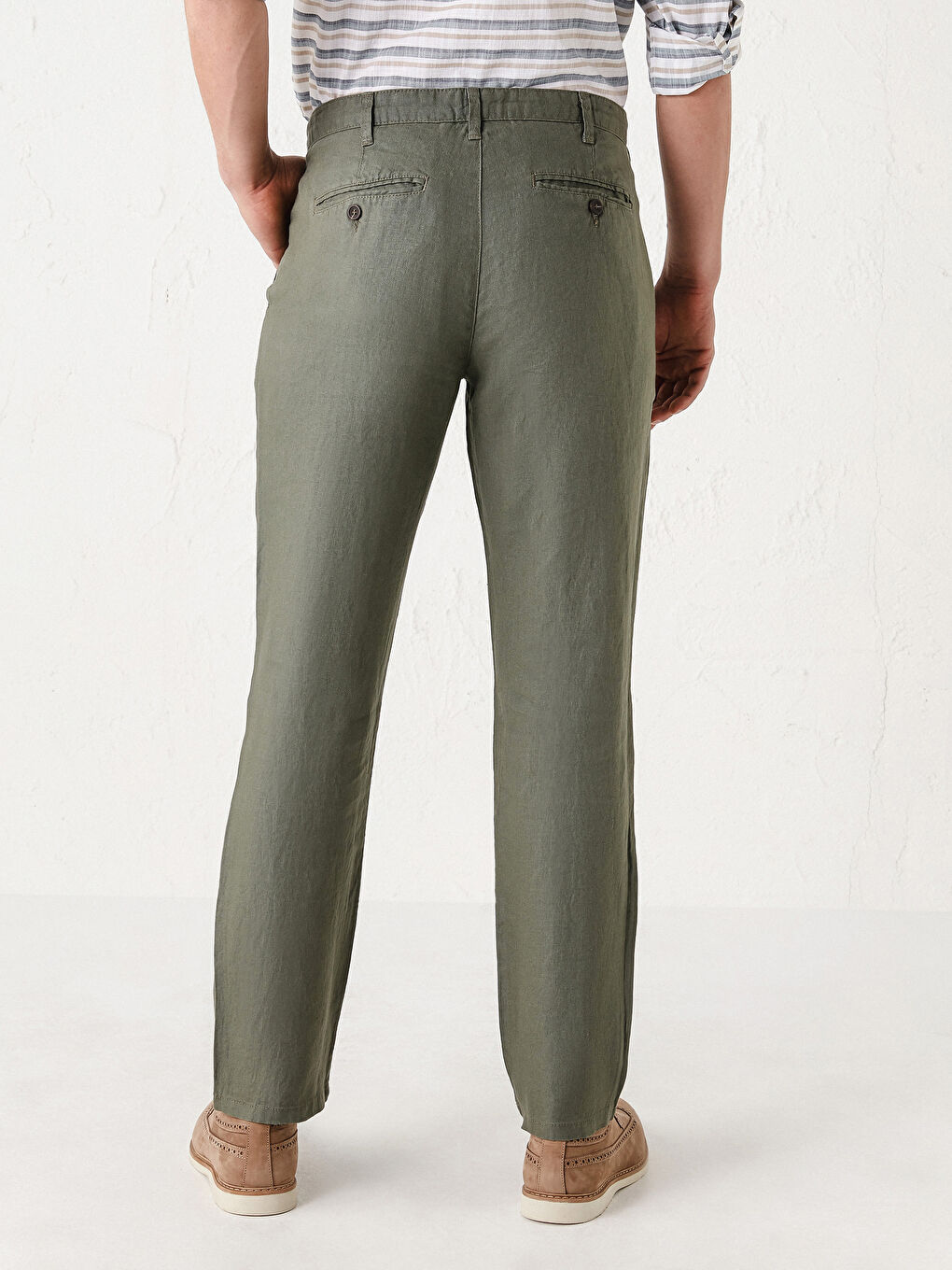 Haki Slim Fit Erkek Pantolon-3