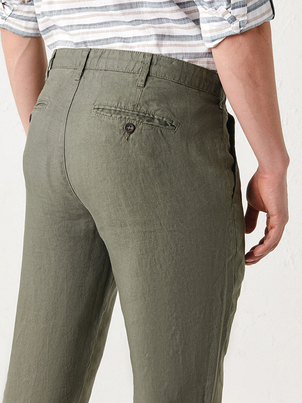 Haki Slim Fit Erkek Pantolon-4