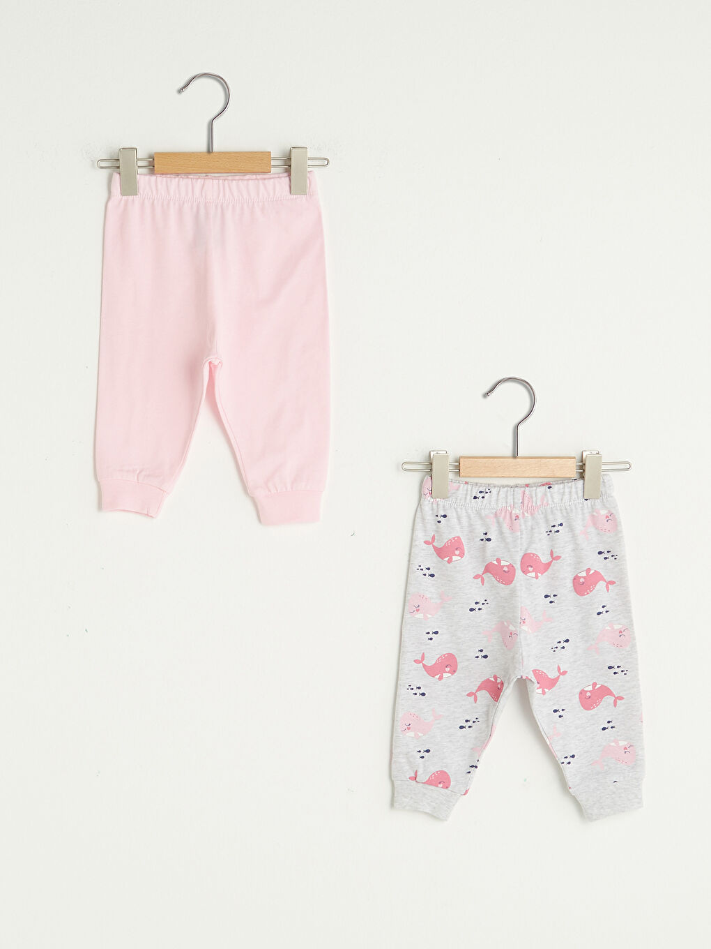 LC Waikiki Elastic Waist Cotton Baby Girl Pajama Bottoms 2-Pack -S16460Z1-LRV