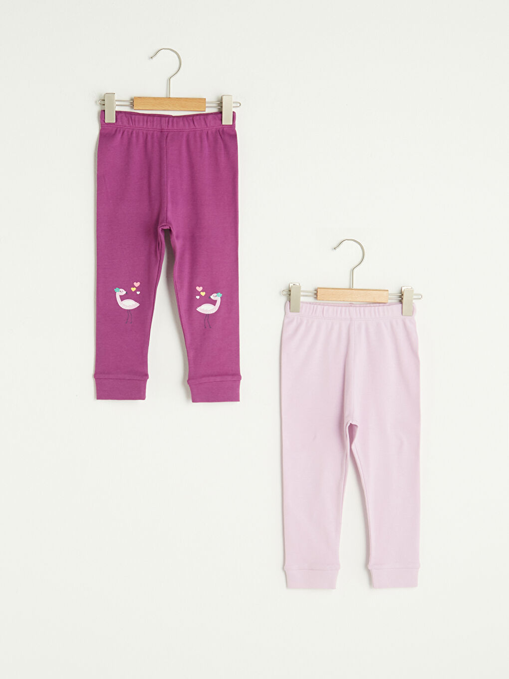LCW baby Elastic Waist Cotton Baby Girl Pajama Bottoms 2-Pack -S16461Z1-KYY