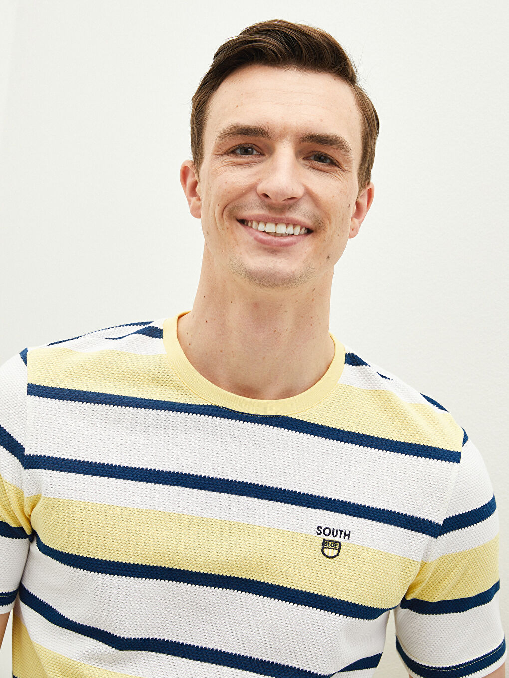 Crew Neck Short Sleeve Striped Jersey Men's T-Shirt-2