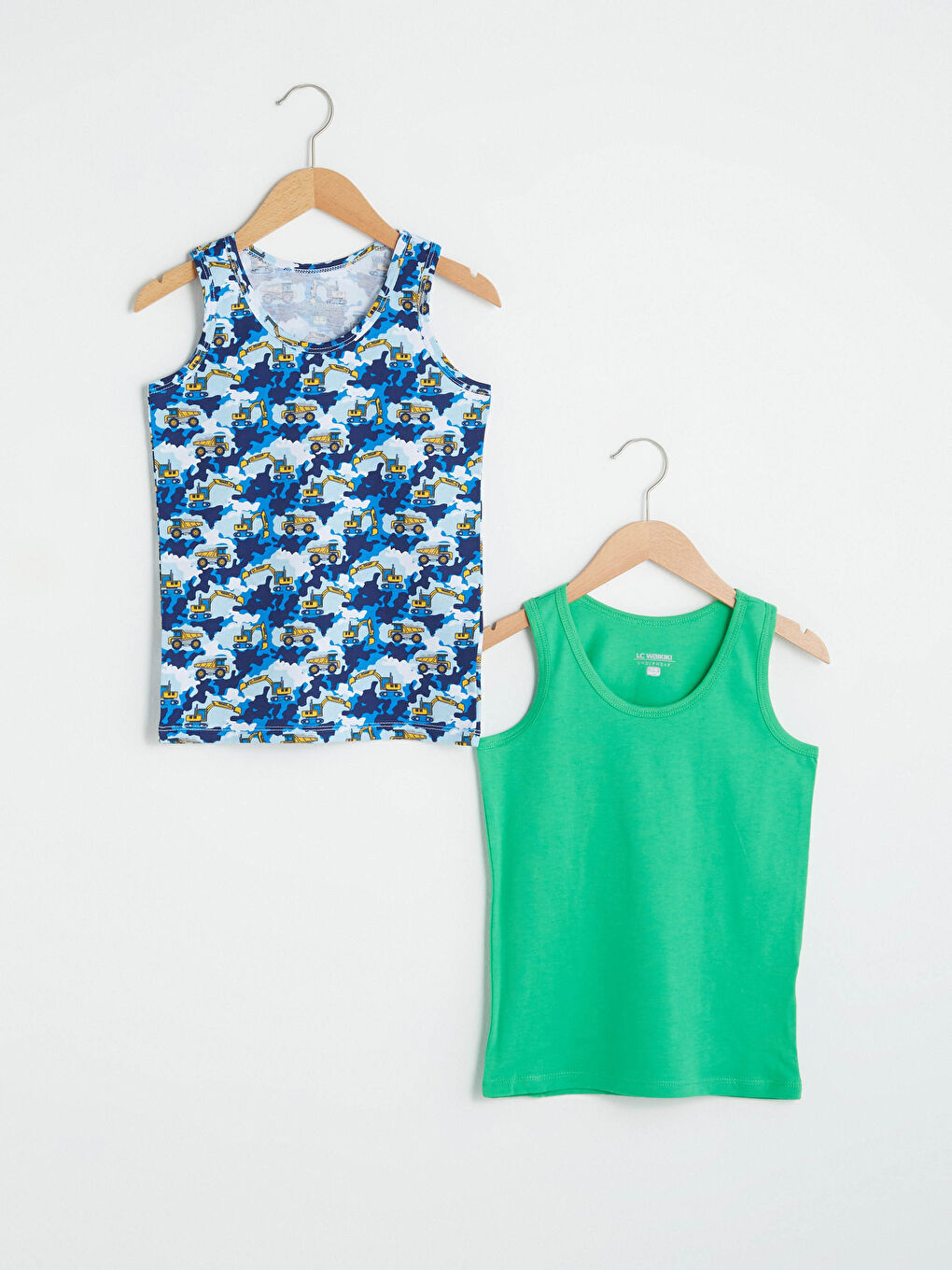 Майка для мальчиков из хлопка с круглым вырезом, 2 упаковки