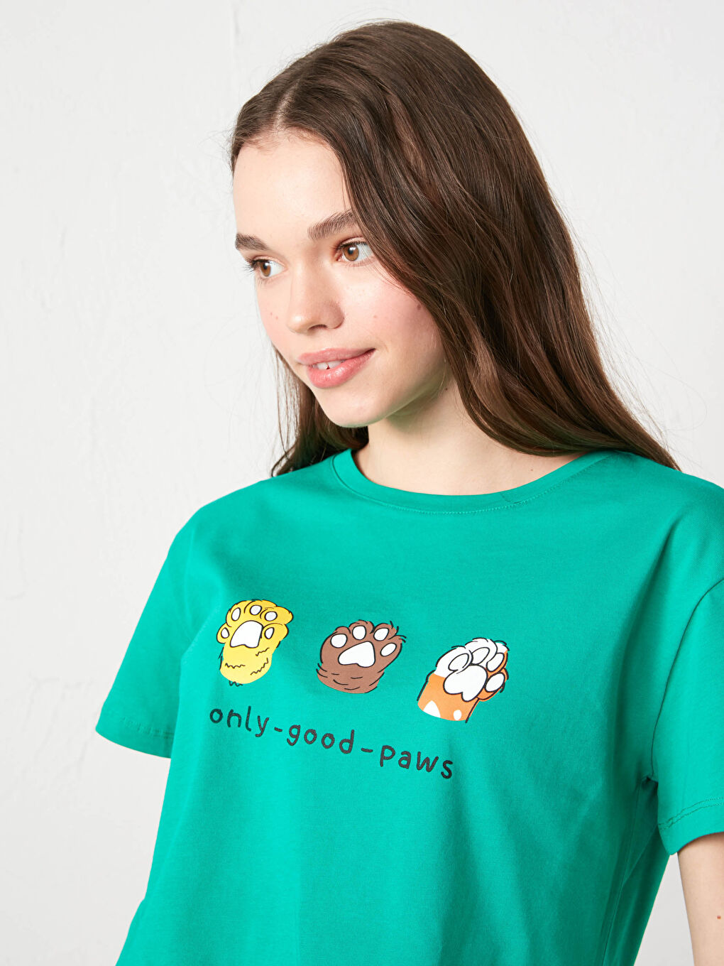 Женская футболка с круглым вырезом и короткими рукавами с принтом-3