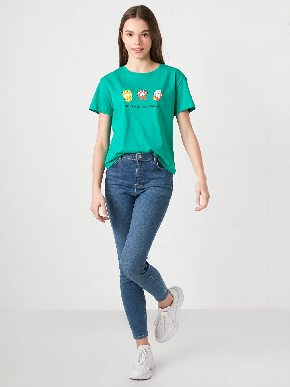 Женская футболка с круглым вырезом и короткими рукавами с принтом-4