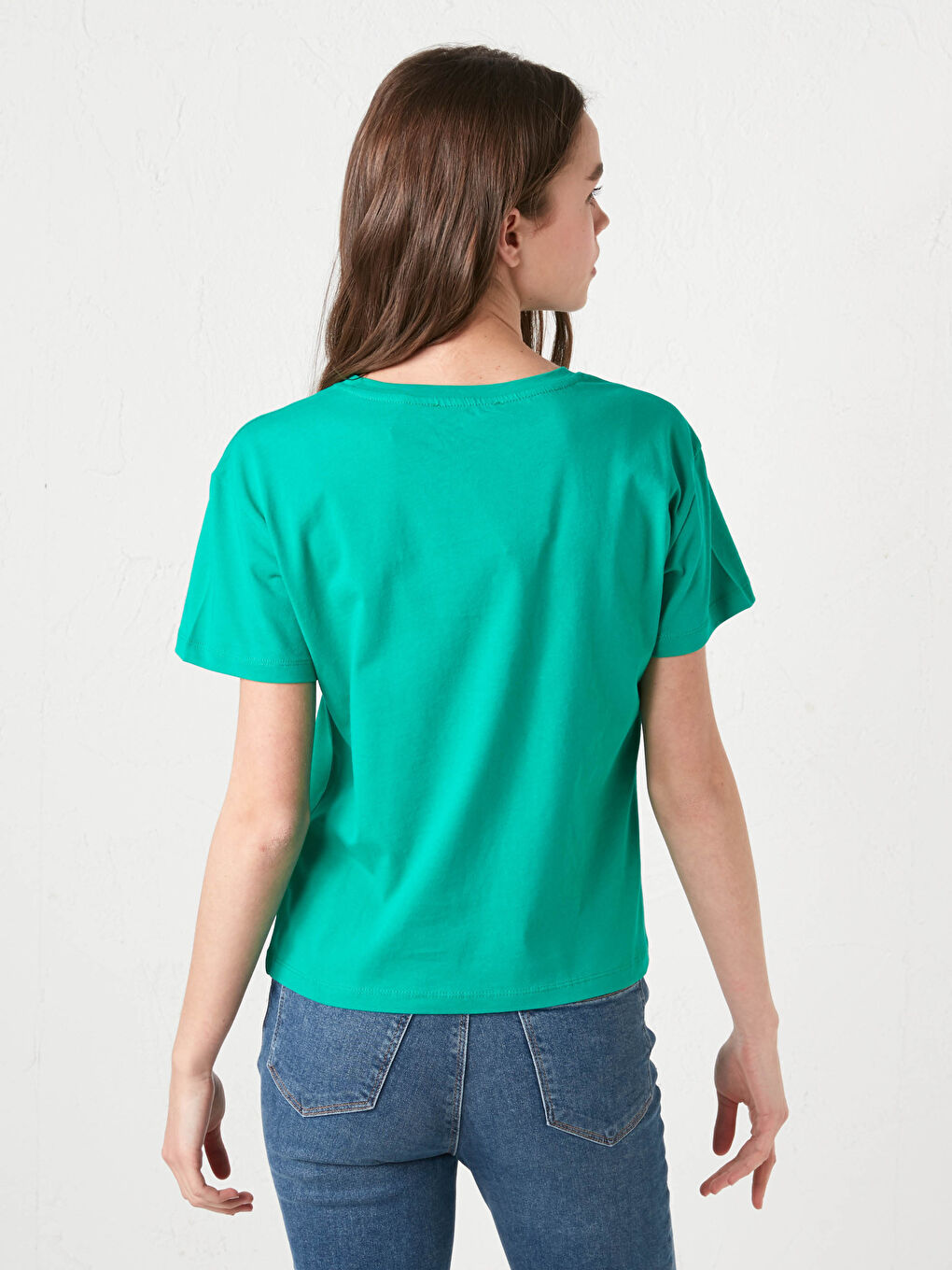 Женская футболка с круглым вырезом и короткими рукавами с принтом-5