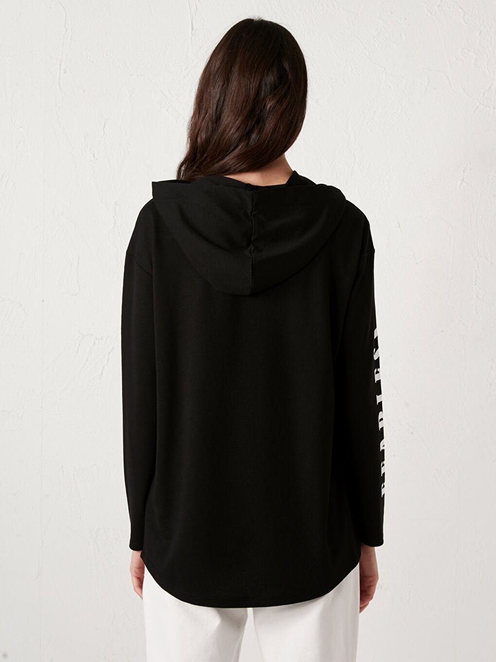 Hooded Slogan Printed Sweatshirt-4