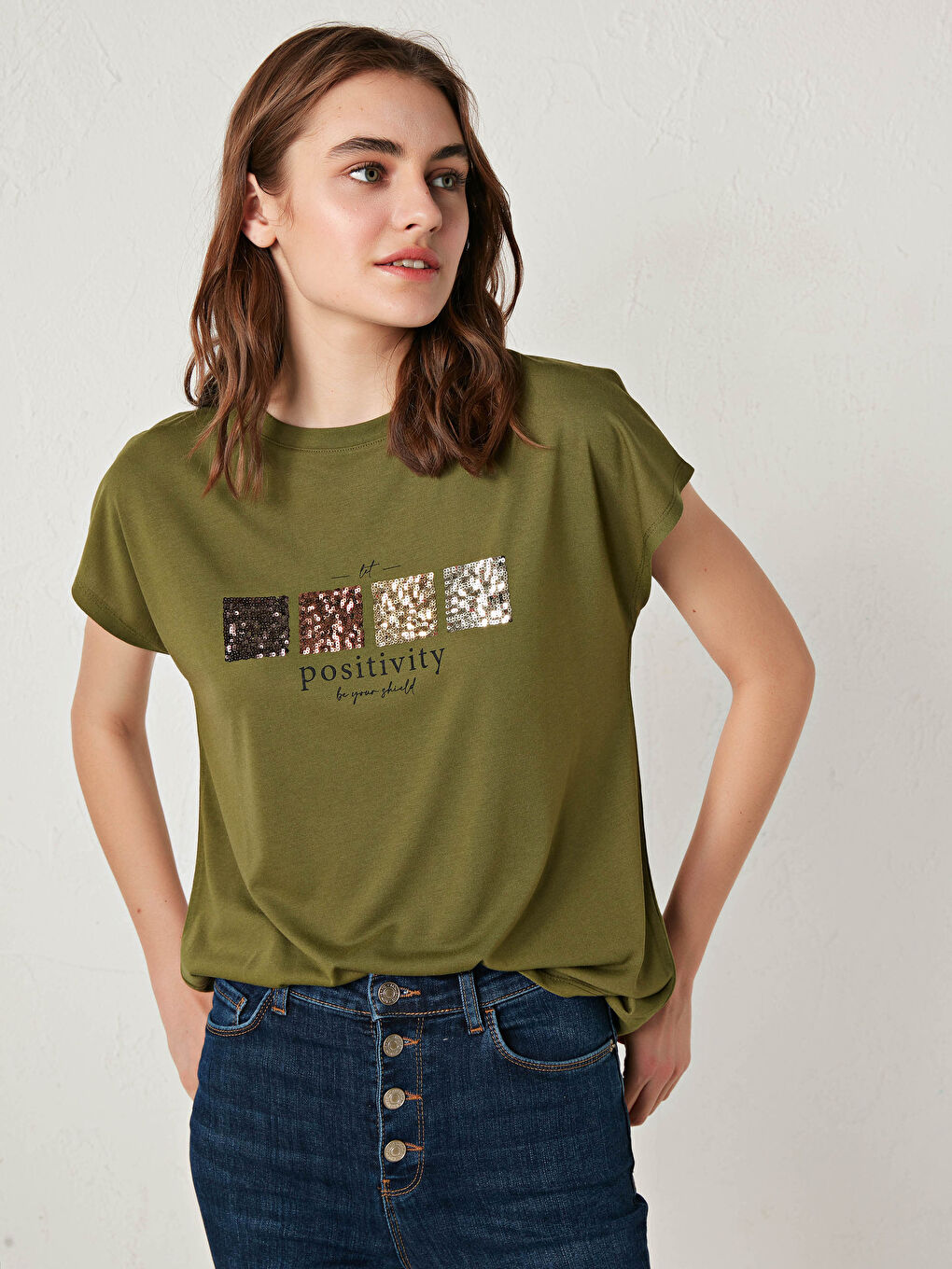 Женская футболка с круглым вырезом и короткими рукавами с принтом