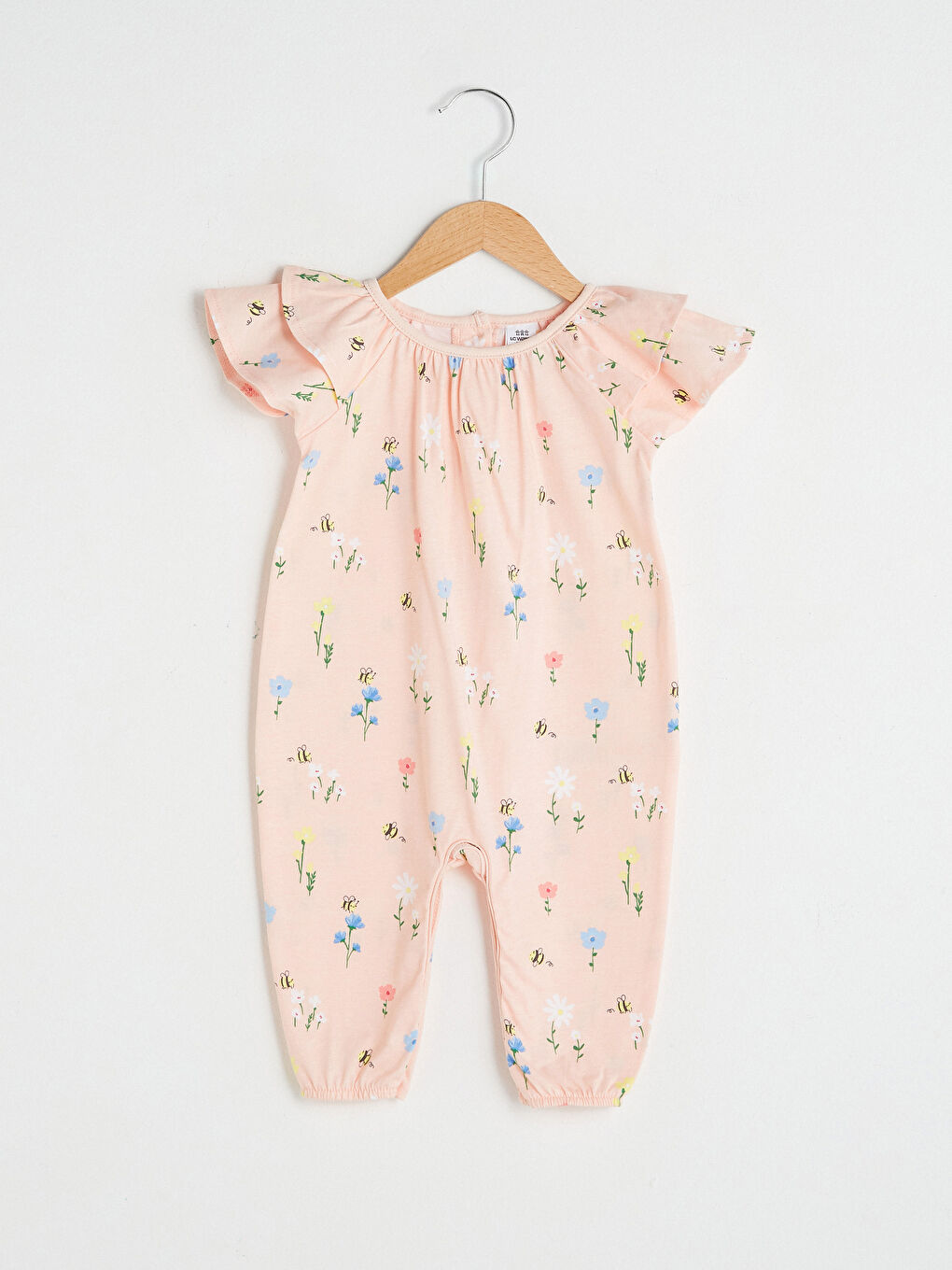 LCW baby Crew Neck Short Sleeve Pattern Baby Girl Jumpsuit -S16755Z1-LT4