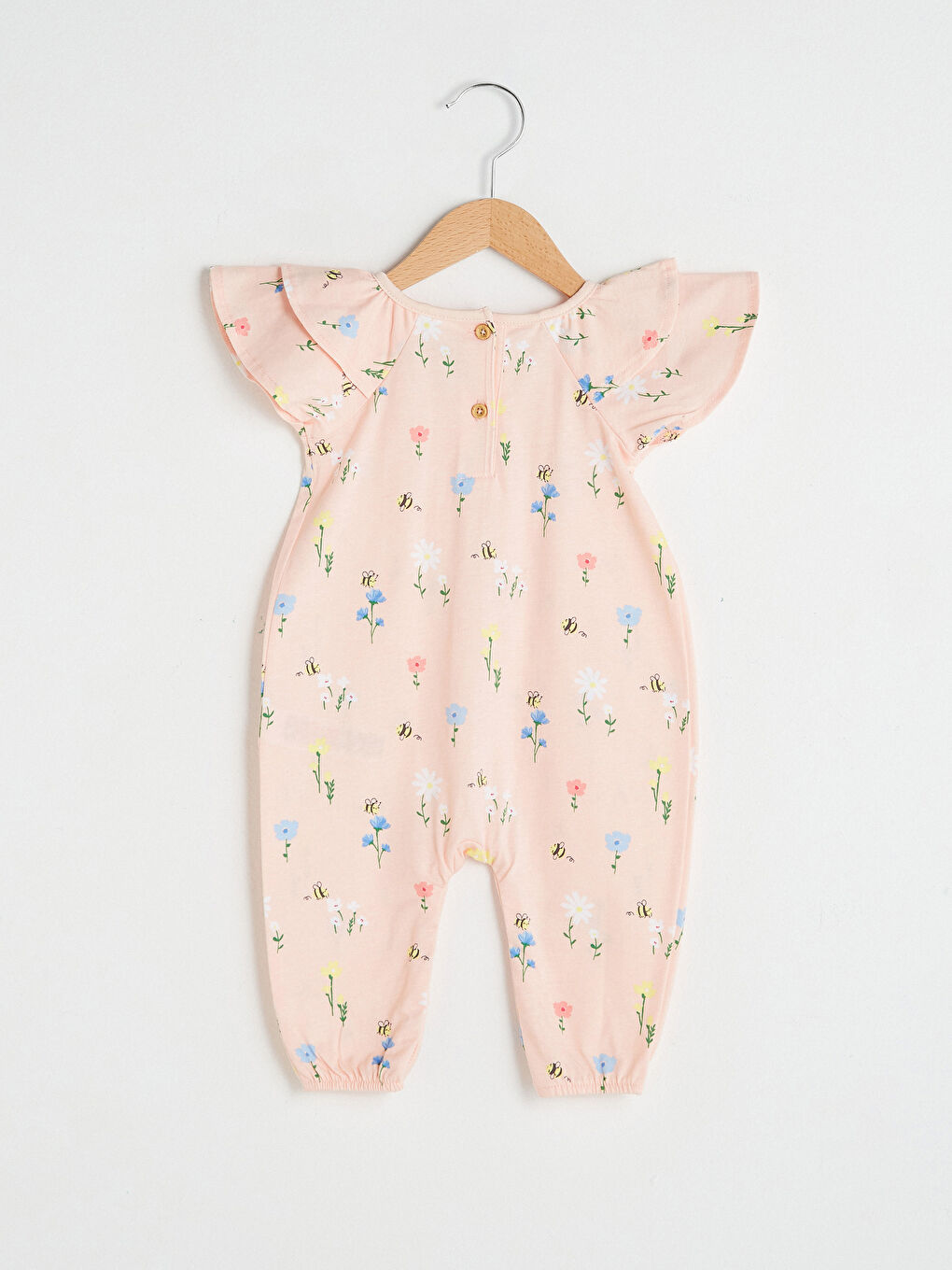 LCW baby Crew Neck Short Sleeve Pattern Baby Girl Jumpsuit -S16755Z1-LT4