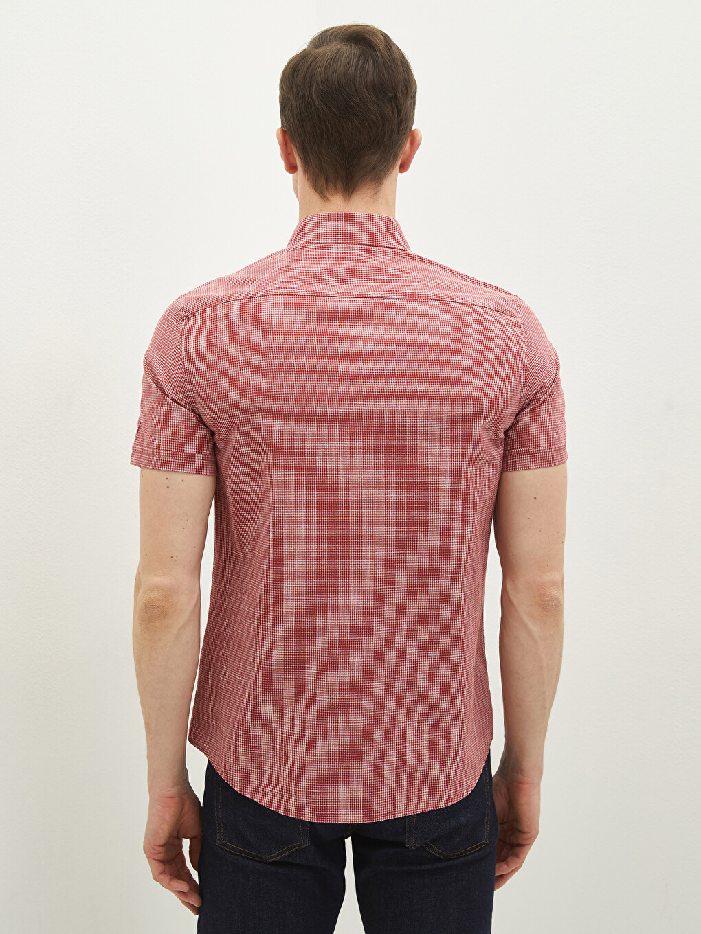 Chemise pour Hommes Slim Fit Manches Courtes en Popeline-4