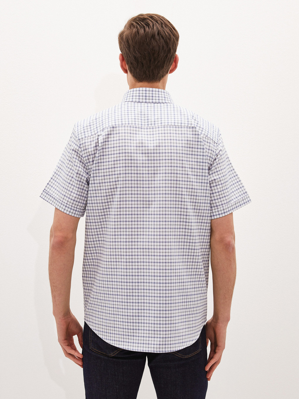 Yeşil Regular Fit Kısa Kollu Oxford Erkek Gömlek-4