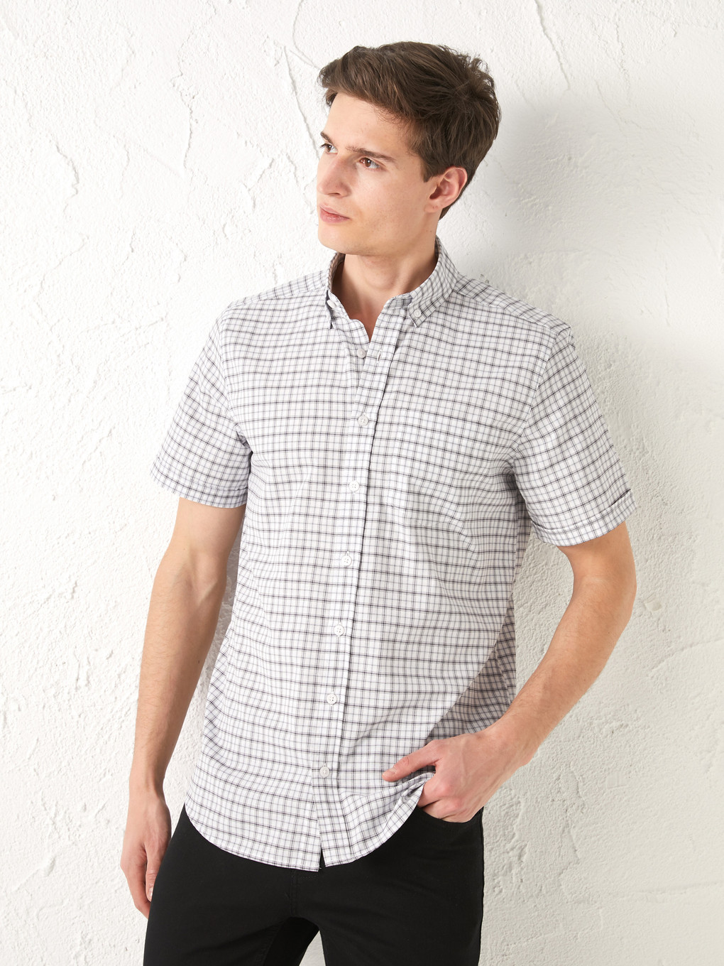 Mavi Regular Fit Kısa Kollu Oxford Erkek Gömlek