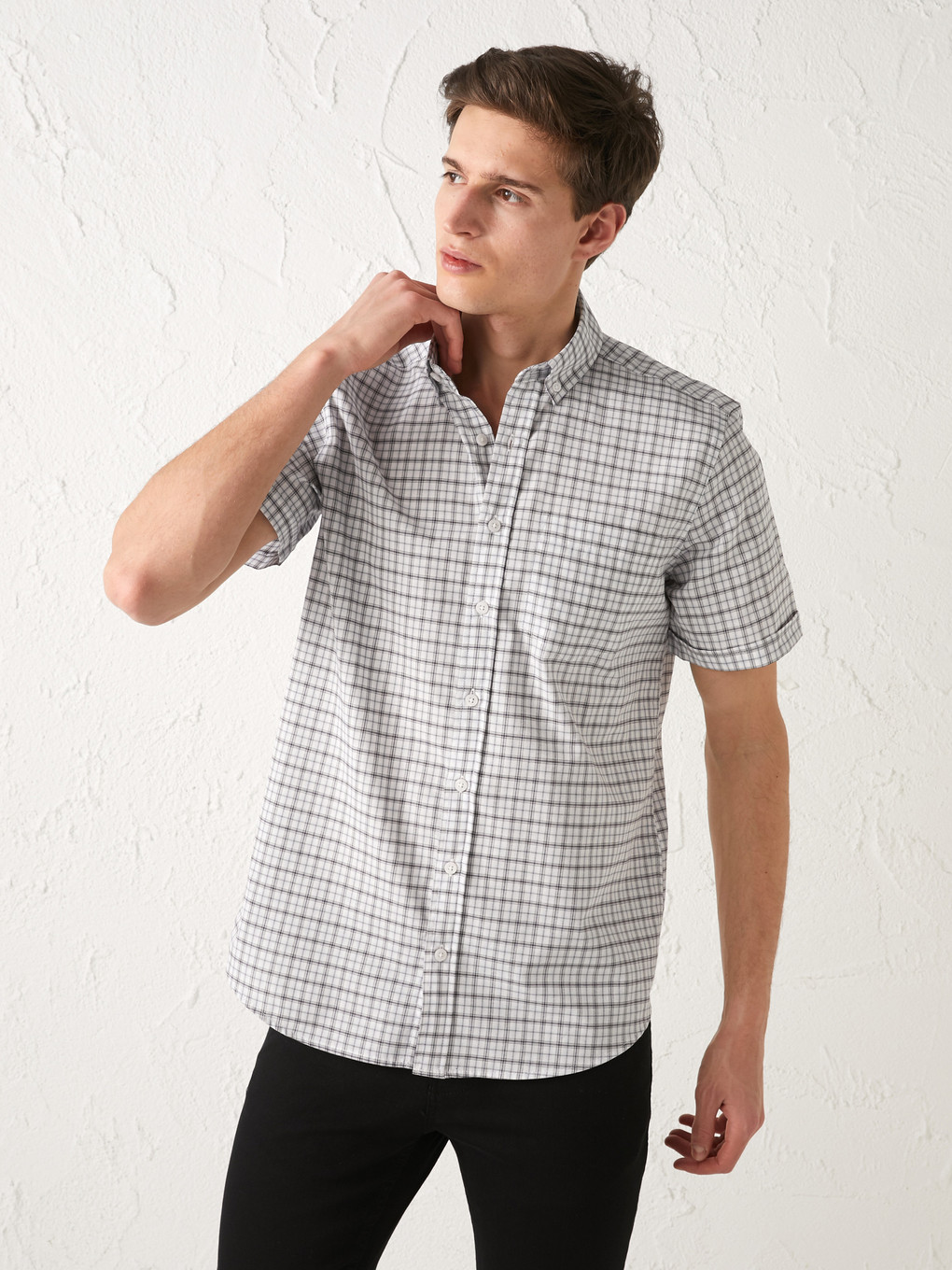 Mavi Regular Fit Kısa Kollu Oxford Erkek Gömlek-1