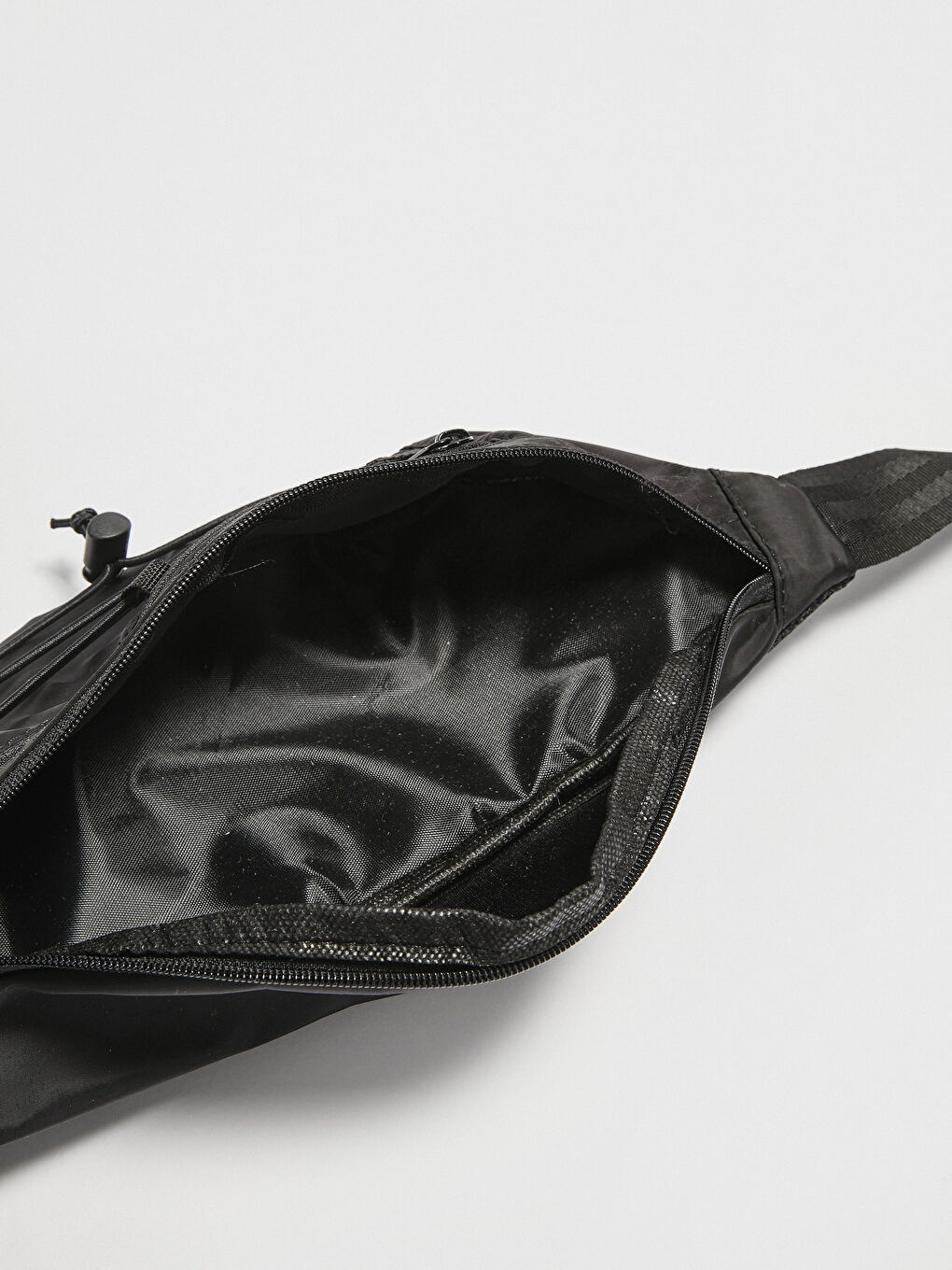 Siyah Fermuarlı İnce Erkek Bel Çantası-6