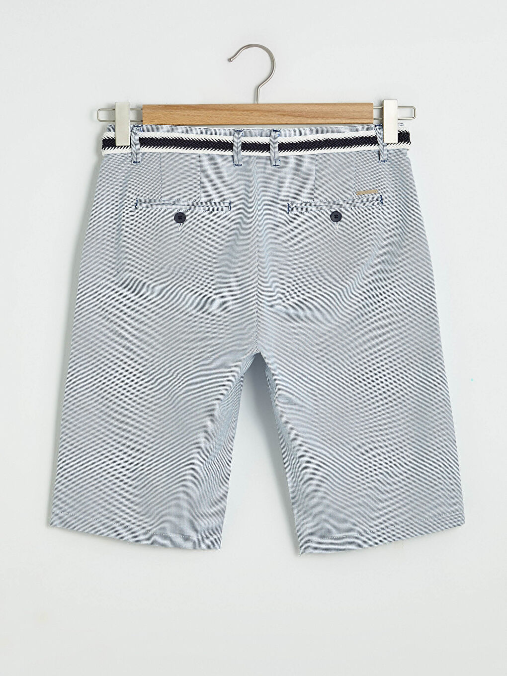 Mavi Slim Fit Kemerli Erkek Şort-6