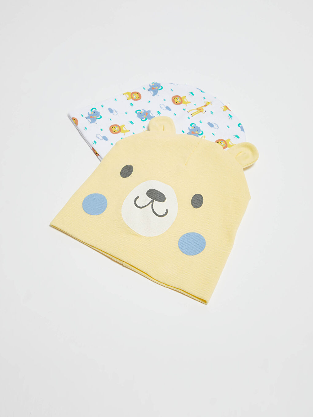 Шапочка для новорождённого из хлопка с принтом для мальчиков, 2 упаковки