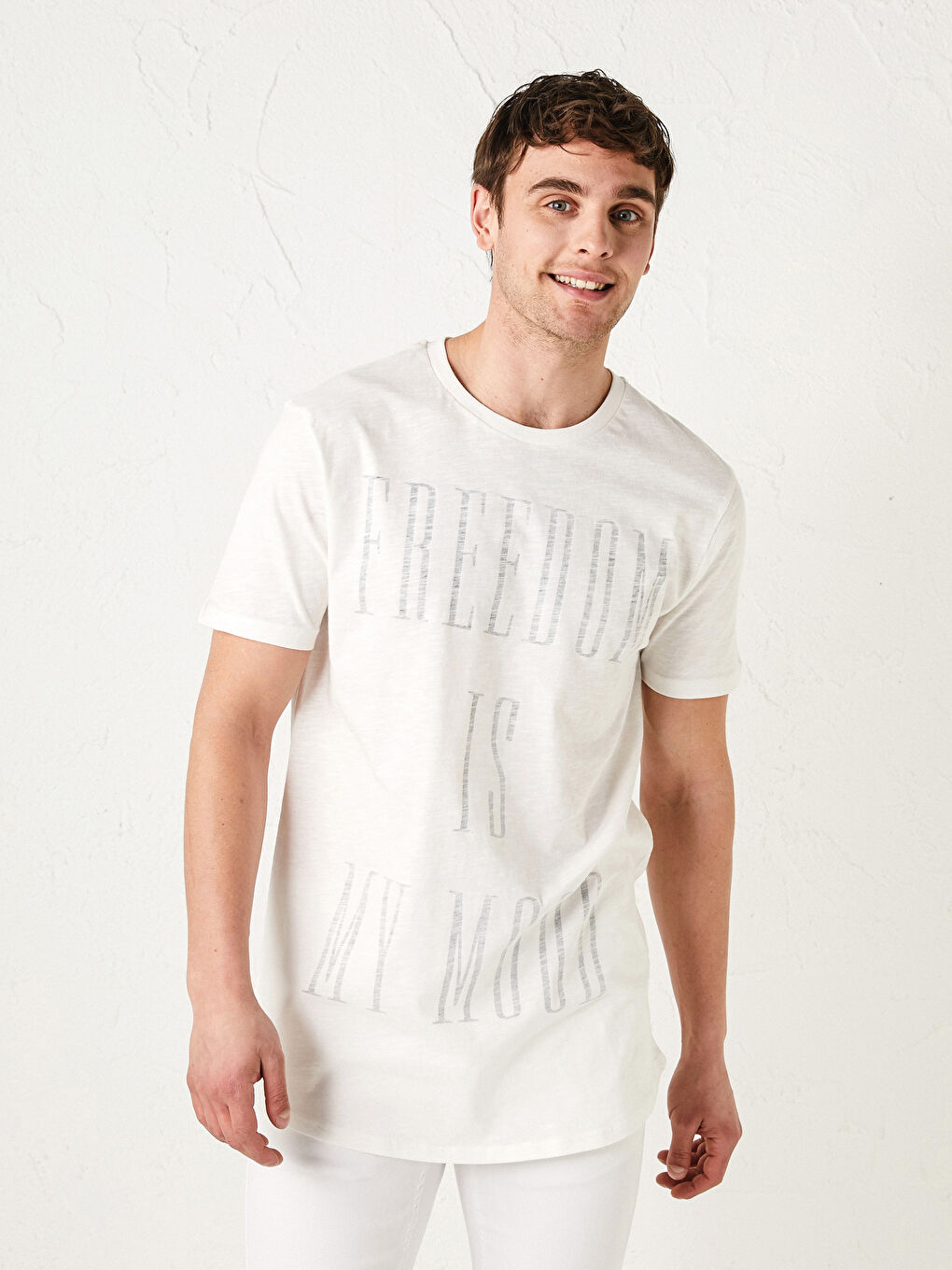 Crew Neck Short Sleeve Printed Combed Cotton Men's T-shirt-1