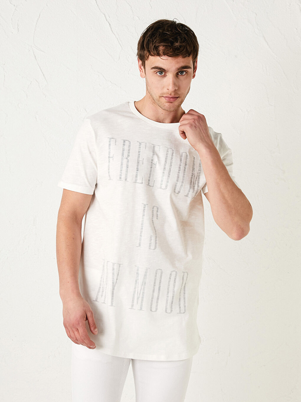 Crew Neck Short Sleeve Printed Combed Cotton Men's T-shirt-2