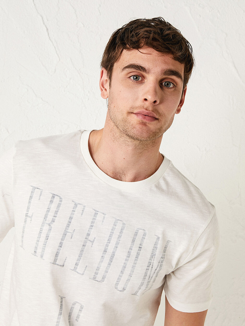 Crew Neck Short Sleeve Printed Combed Cotton Men's T-shirt-3