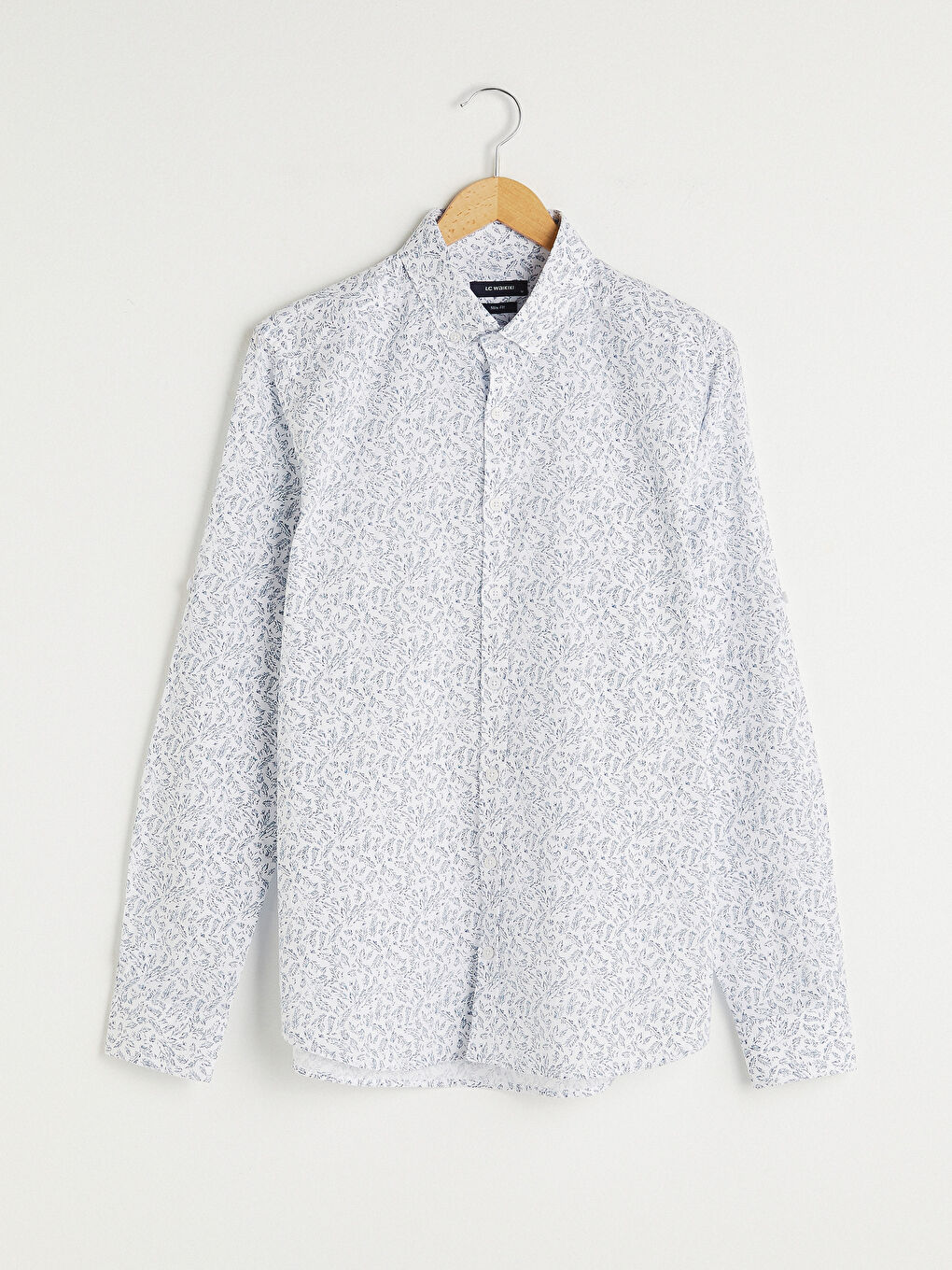 Beyaz Slim Fit Uzun Kollu Poplin Erkek Gömlek-5