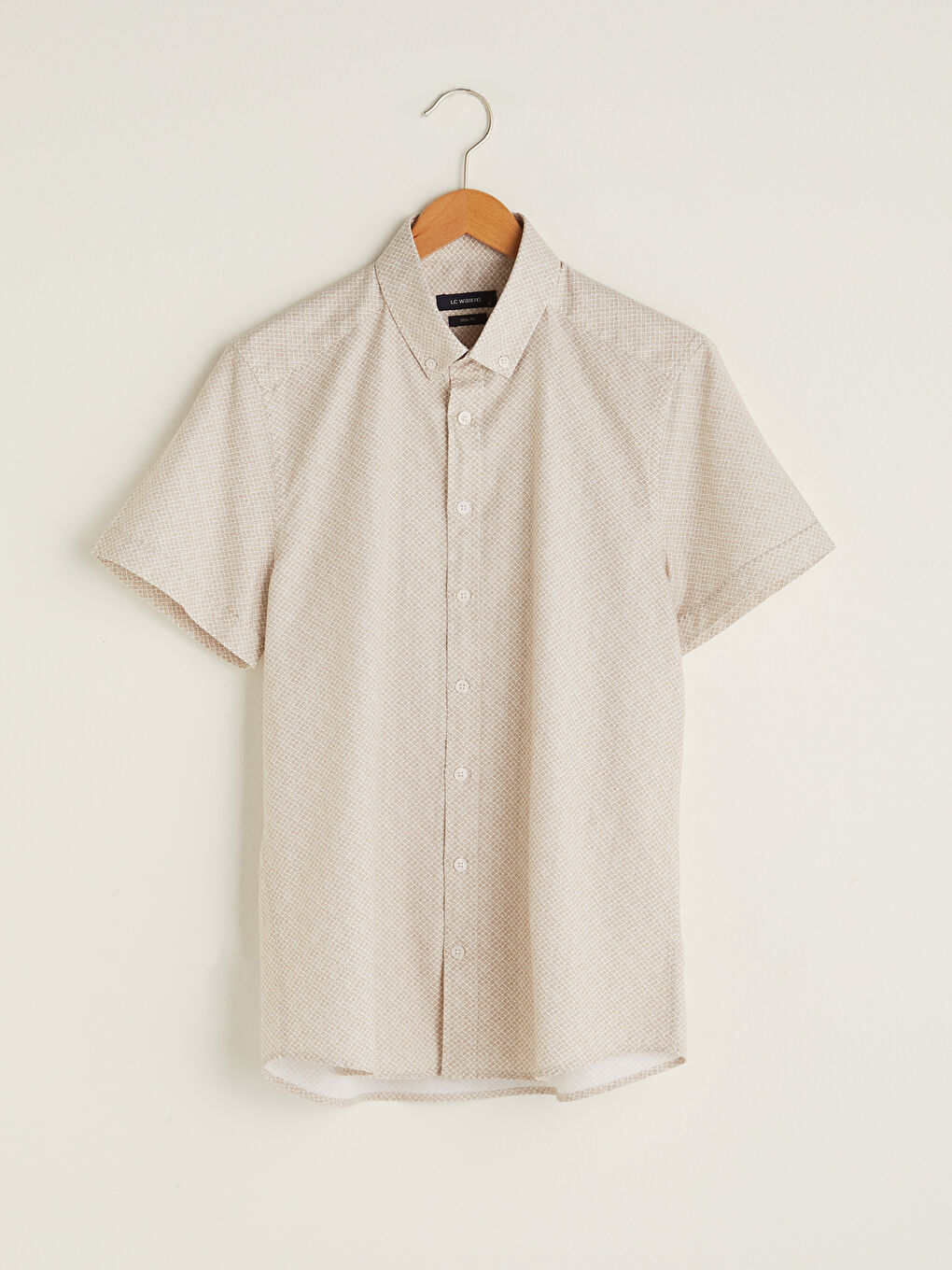 Slim Fit Short Sleeve Oxford Men Shirt-7