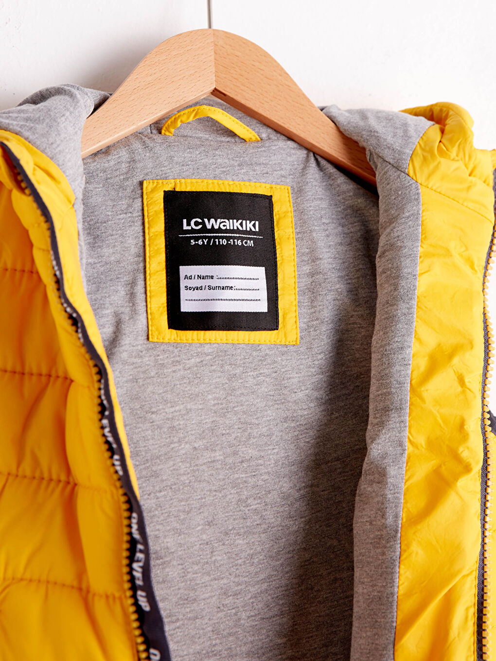 Sarı Erkek Çocuk Kapüşonlu Şişme Yelek-2