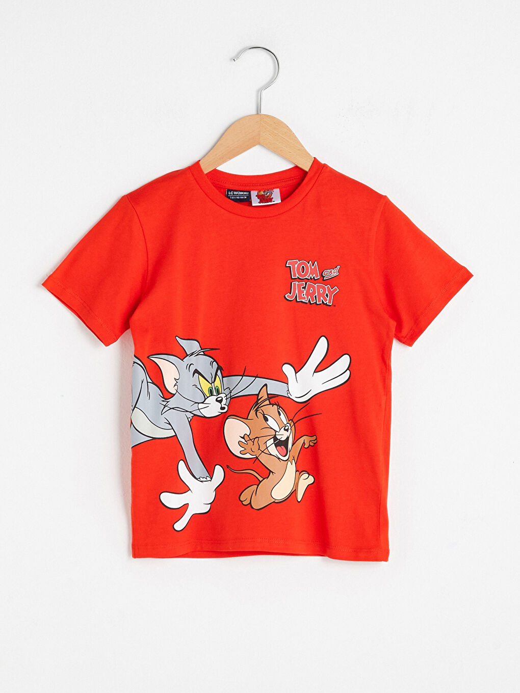 Crew Neck Tom and Jerry Printed Short Sleeve Boys' T-Shirt