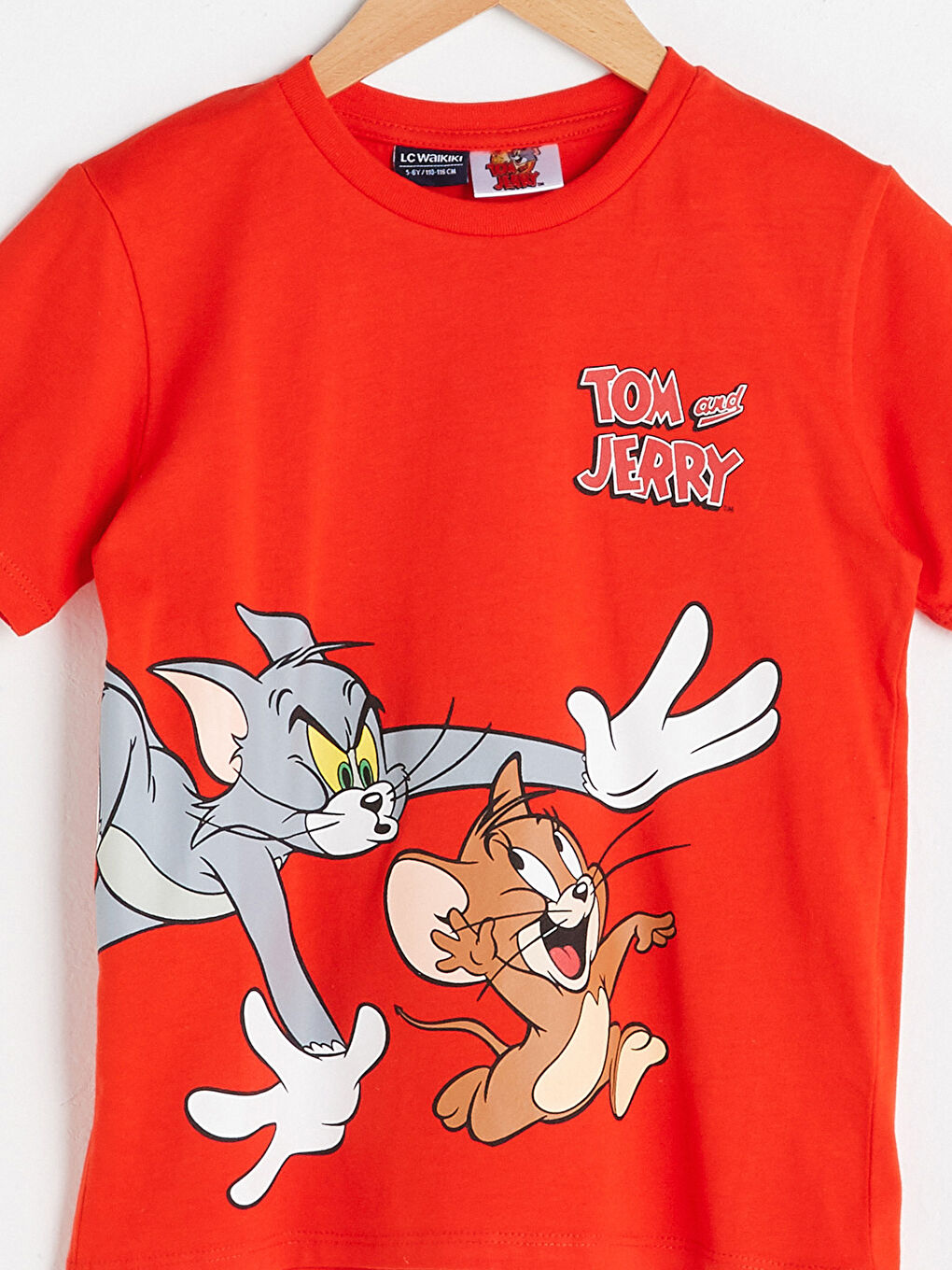 Crew Neck Tom and Jerry Printed Short Sleeve Boys' T-Shirt-2