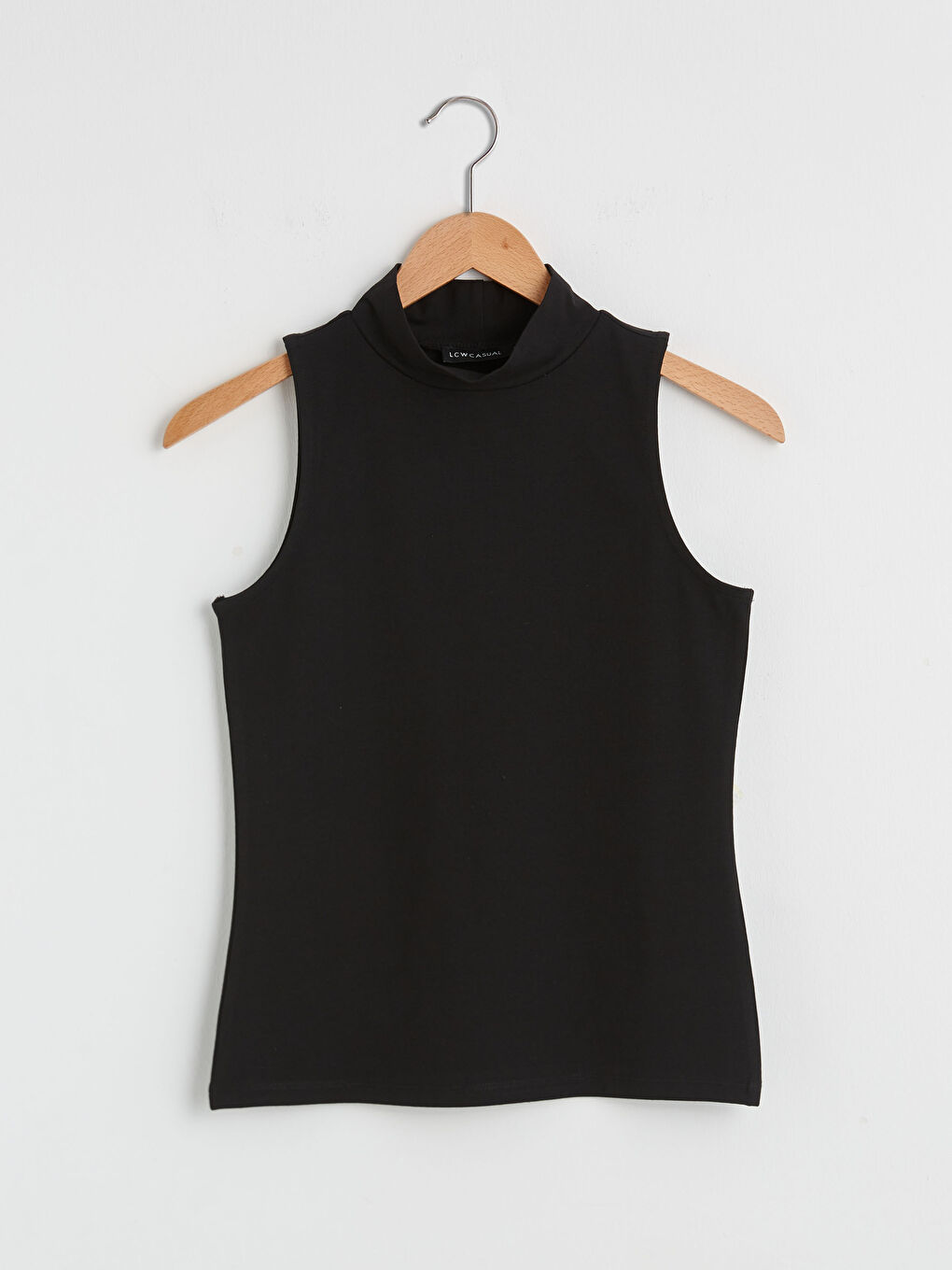 Siyah Düz Kolsuz Bisiklet Yaka Atlet-6