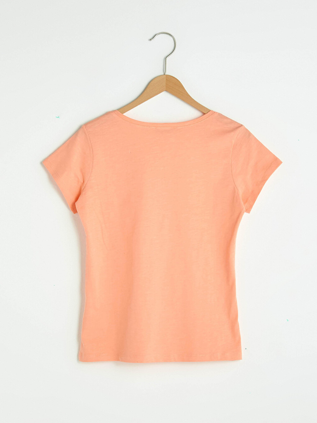 V Neck Straight Short Sleeve Cotton Women's T-shirt-7