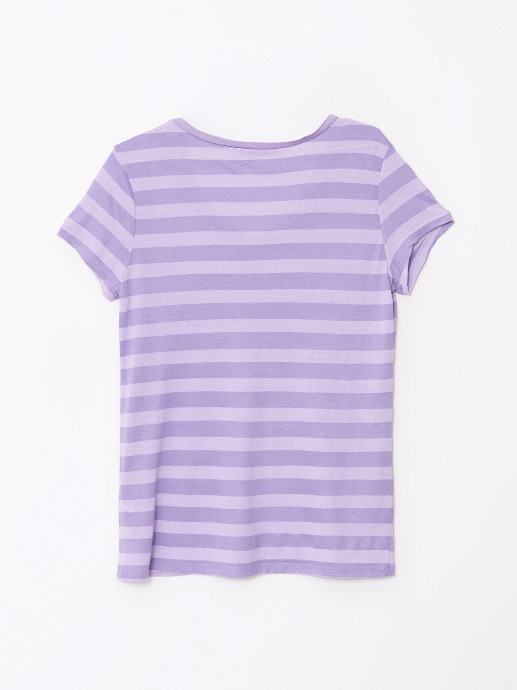 V-neck Striped Short Sleeve Women's T-shirt-15